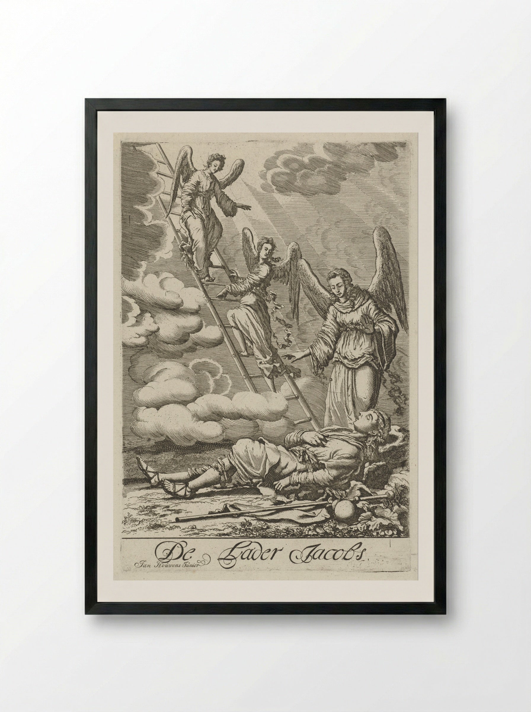 Jacob's Dream - Jan Luyken - Framed Print Black