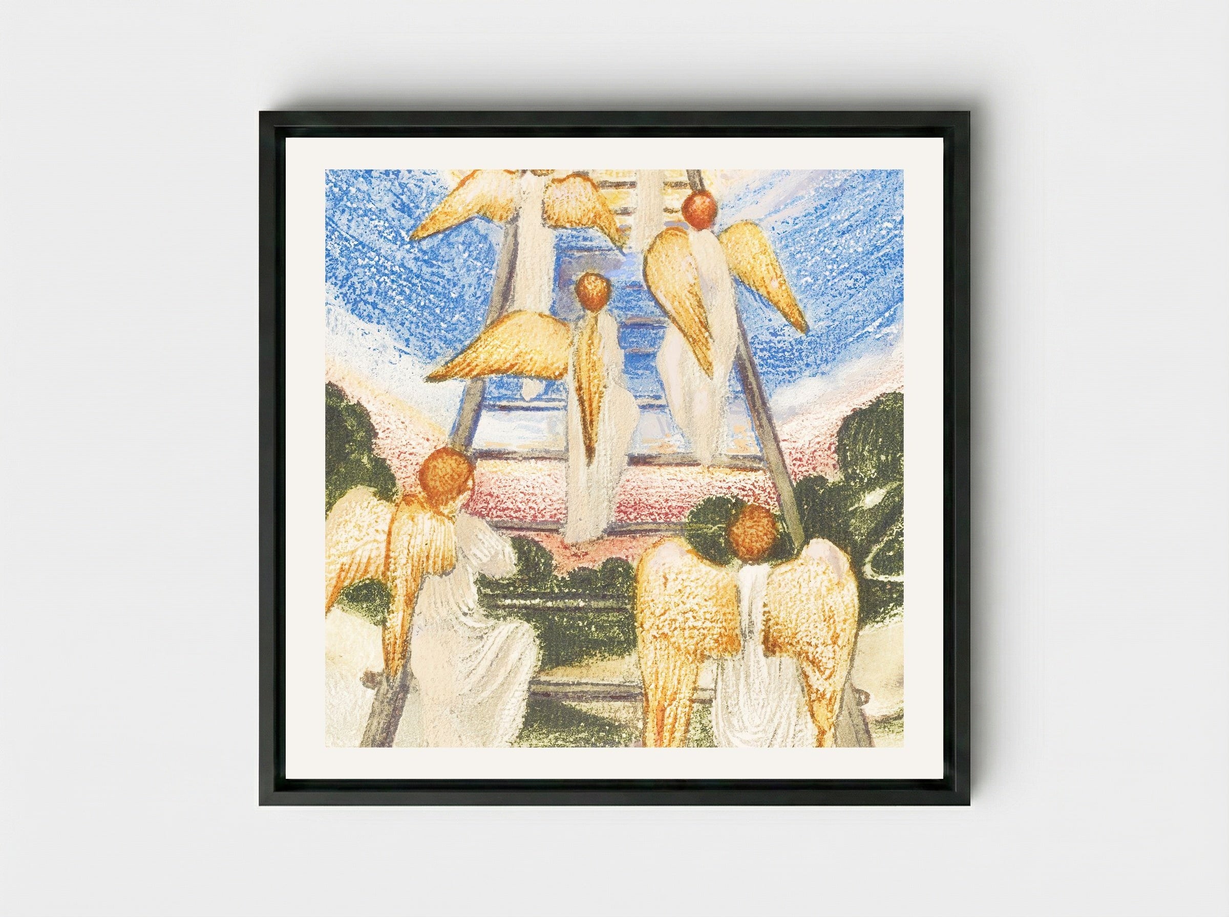 Jacob's Ladder from The Flower Book - Edward Burne-Jones - Framed Canvas Black