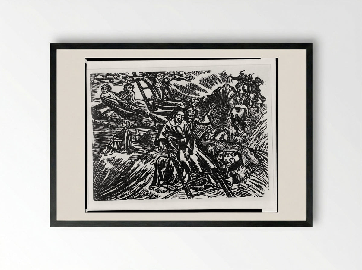 Jacob's Ladder - Ernst Barlach - Framed Print Black