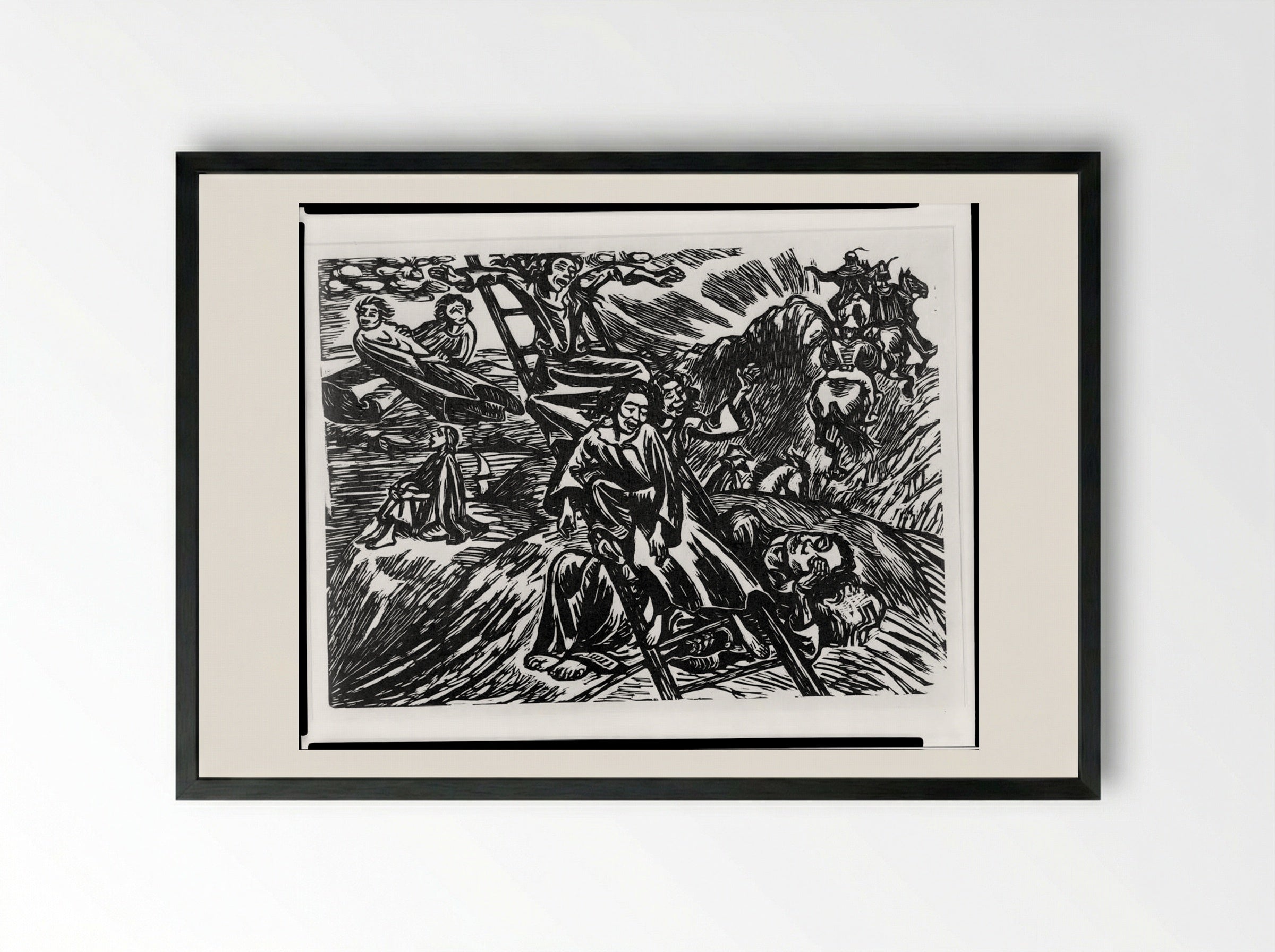 Jacob's Ladder - Ernst Barlach - Framed Print Black