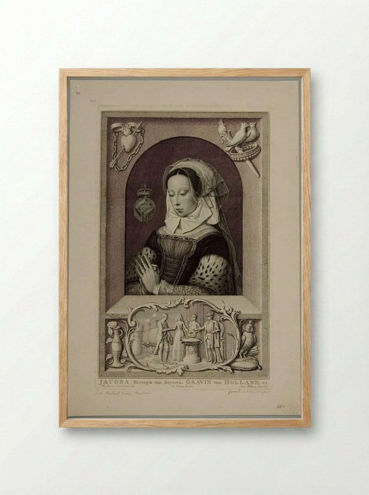 Jacoba, Duchess of Bavaria - Jakob Folkema - Framed Print Wood