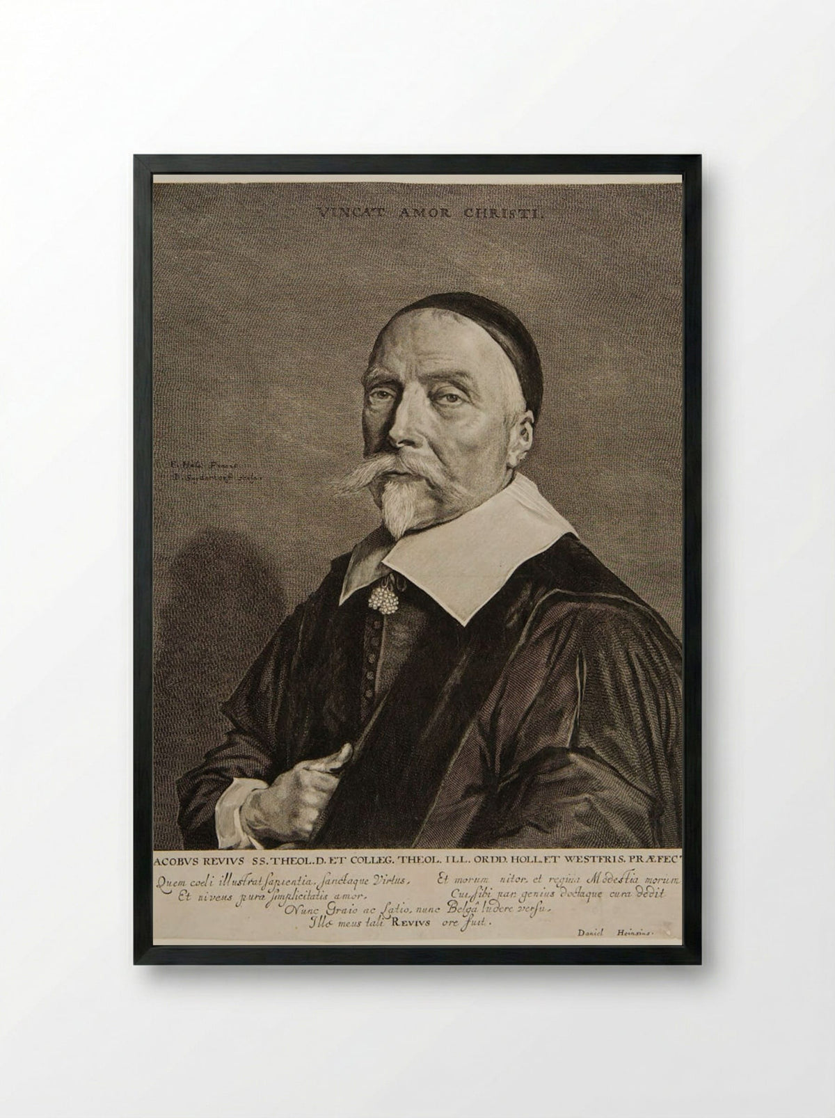Jacobus Revius - Jonas Suyderhoef - Framed Print Black