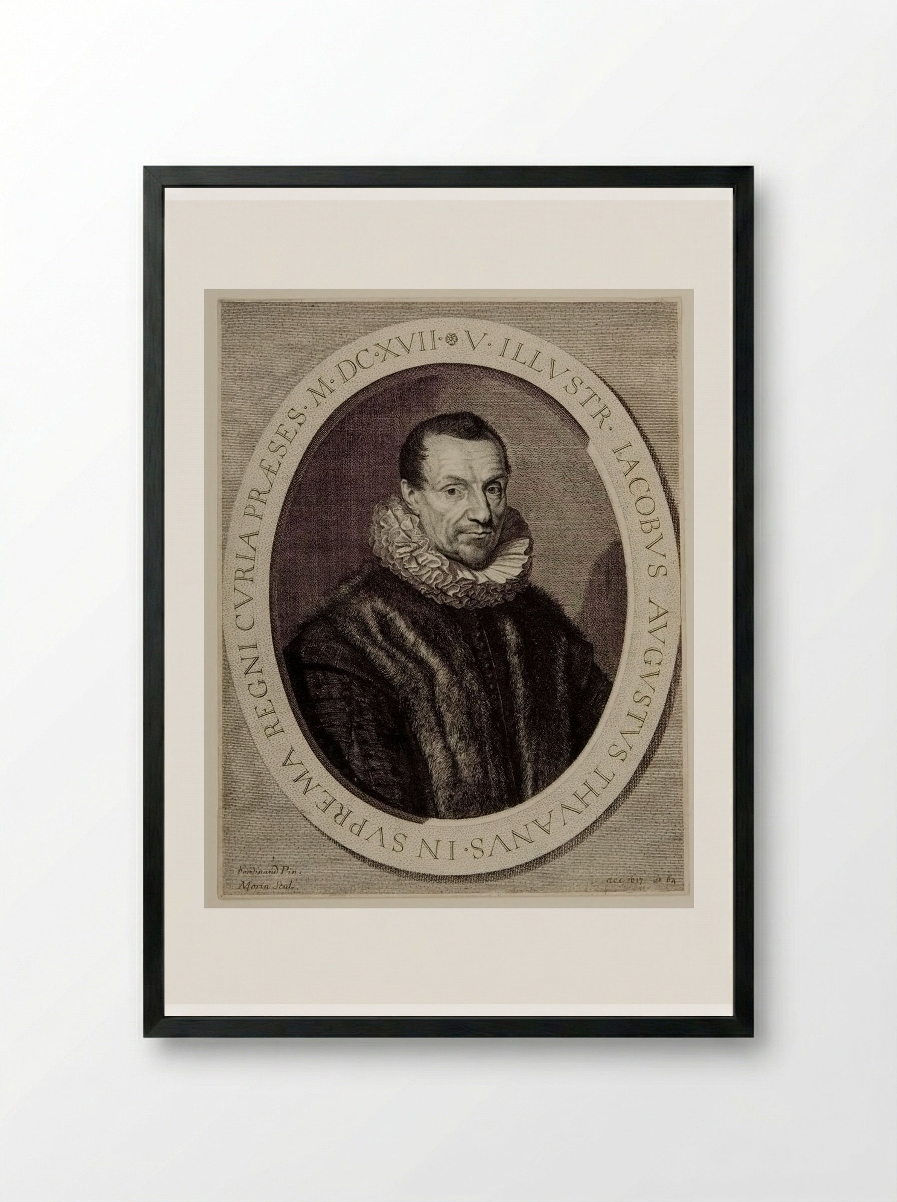 Jacques-Auguste de Thou - Jean Morin - Framed Print Black