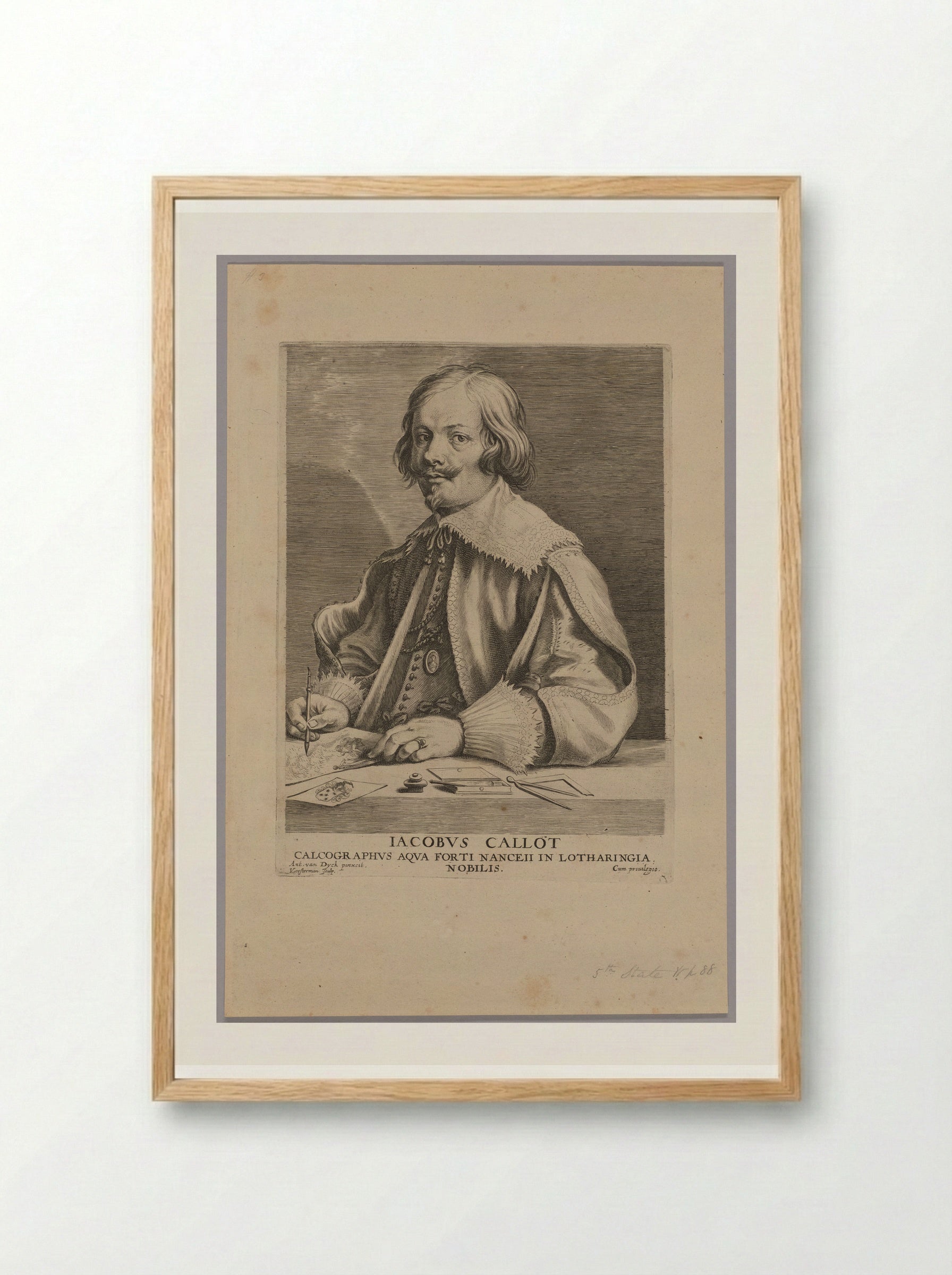 Jacques Callot - Lucas Vorsterman, I - Framed Print Wood