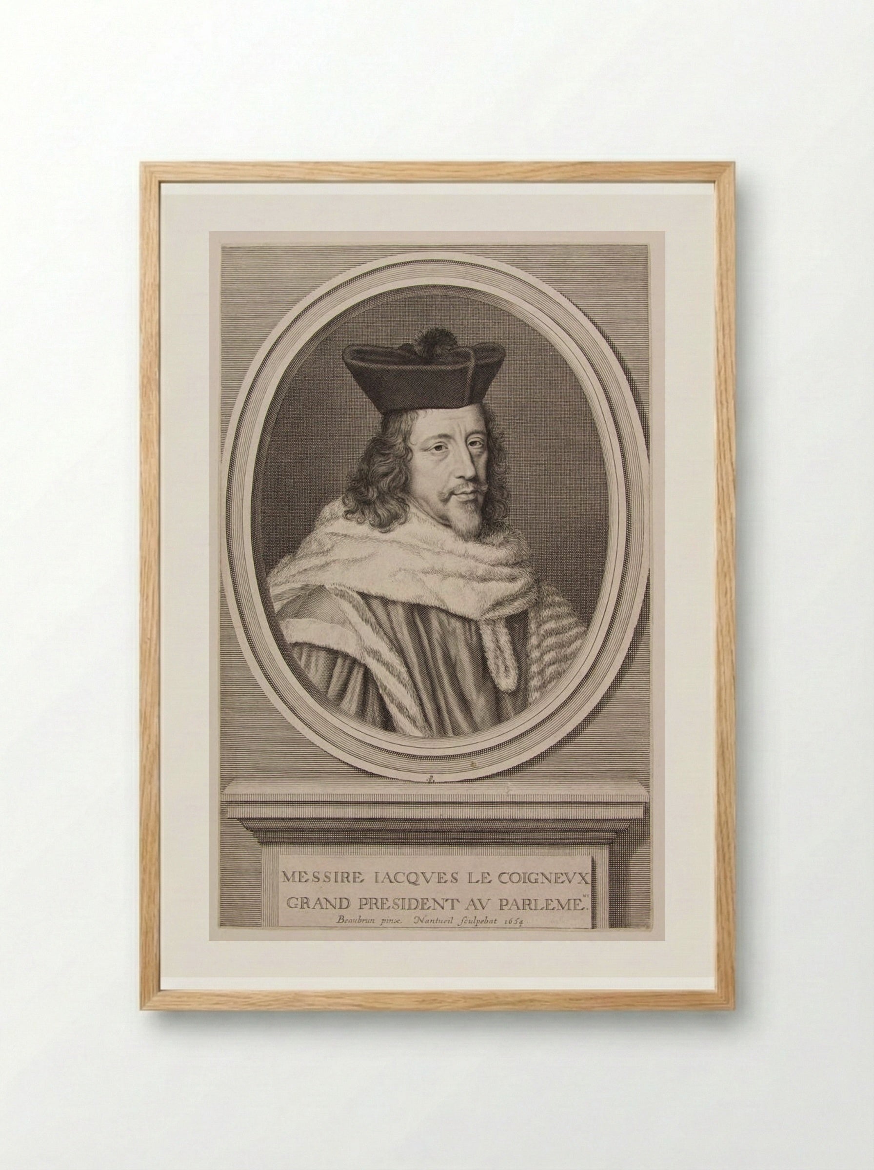 Jacques Le Coigneux, Marquis de Belabre - Robert Nanteuil - Framed Print Wood