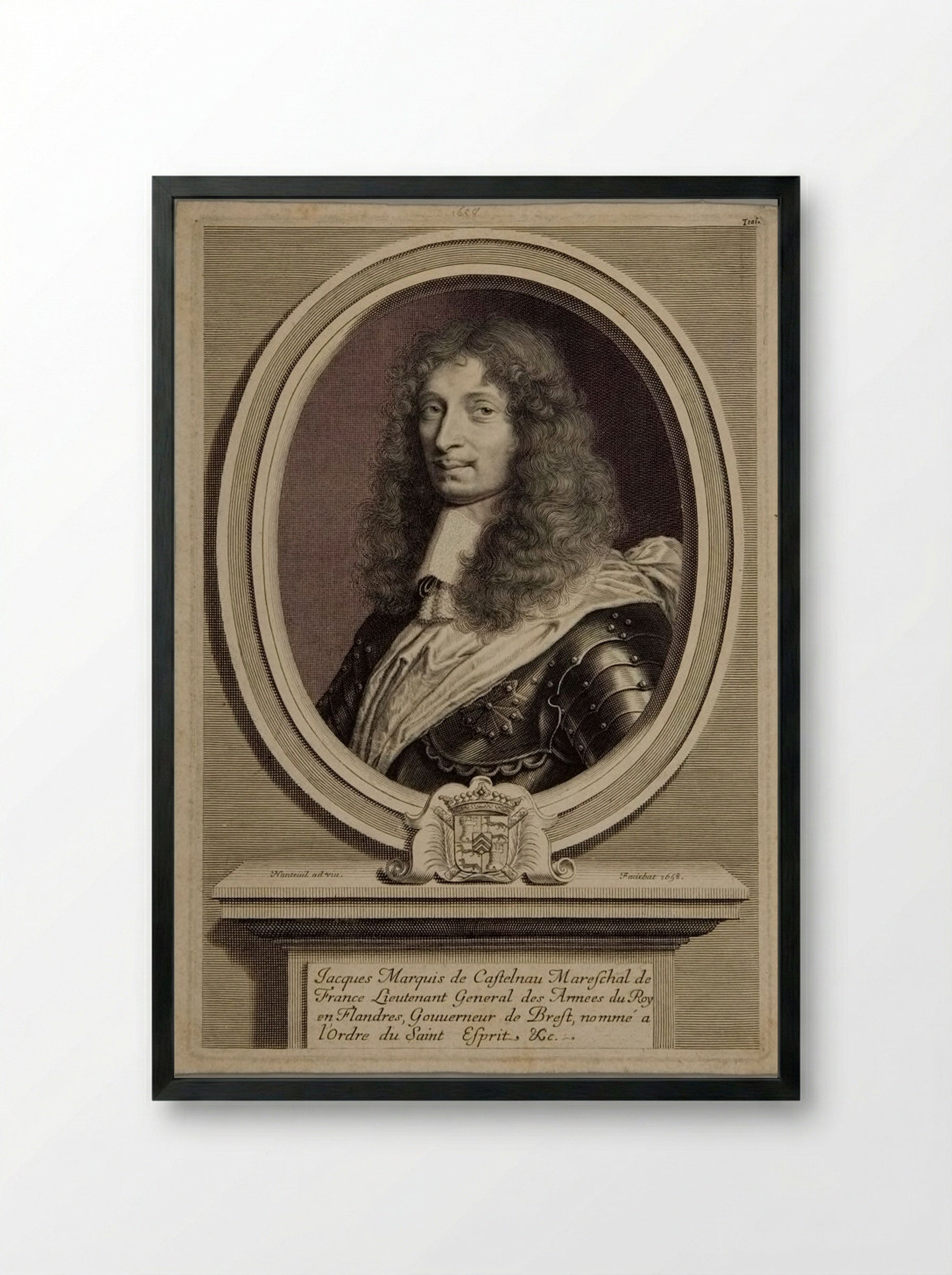 Jacques, Marquis de Castelnau - Robert Nanteuil - Framed Print Black