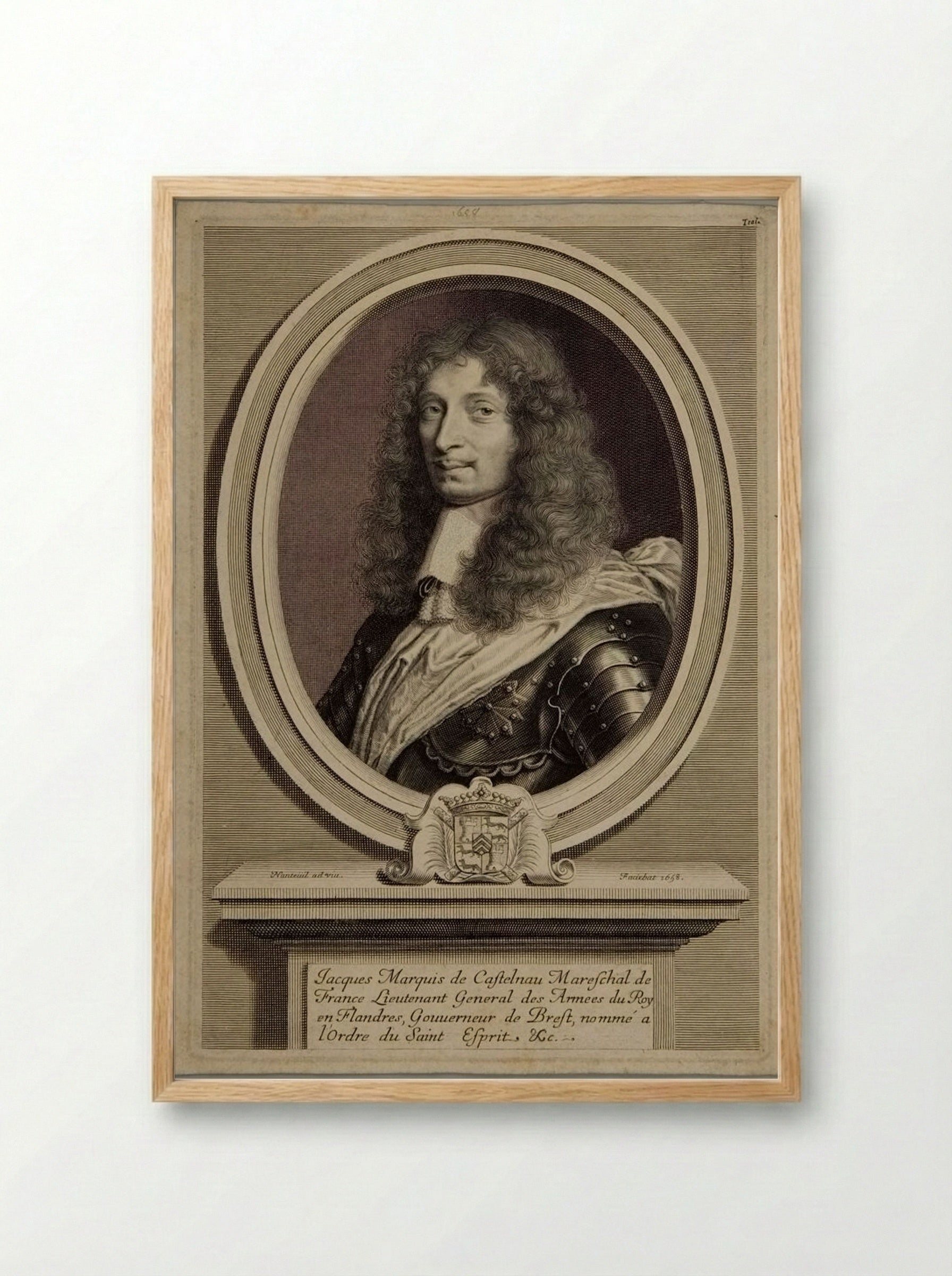 Jacques, Marquis de Castelnau - Robert Nanteuil - Framed Print Wood