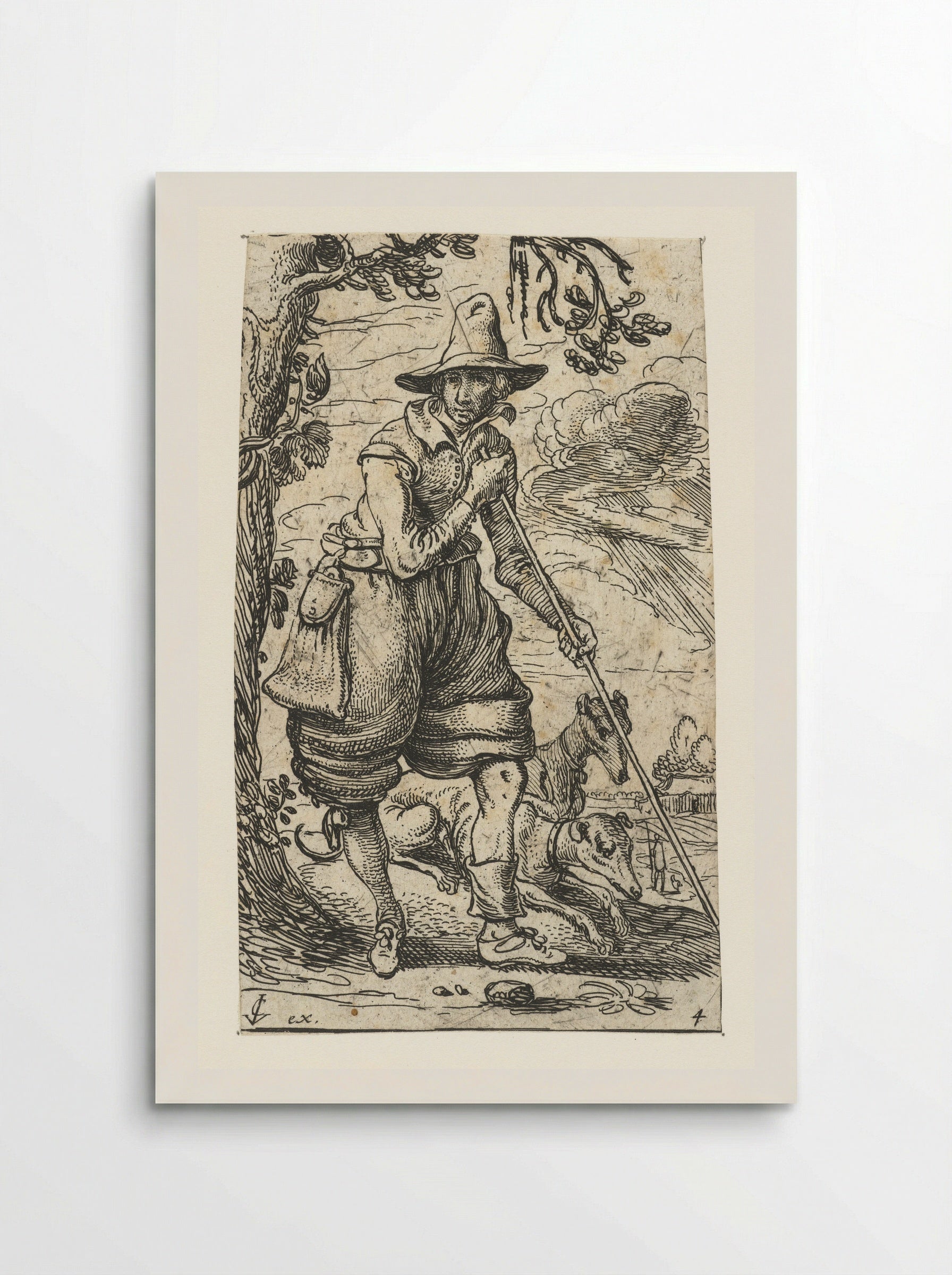 Jager met twee honden - Esaias van de Velde - Poster