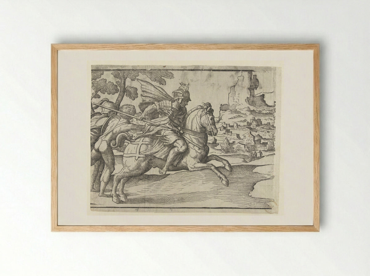 Jager te paard (Hunter on Horseback) - Jan Ewoutsz. - Framed Print Wood