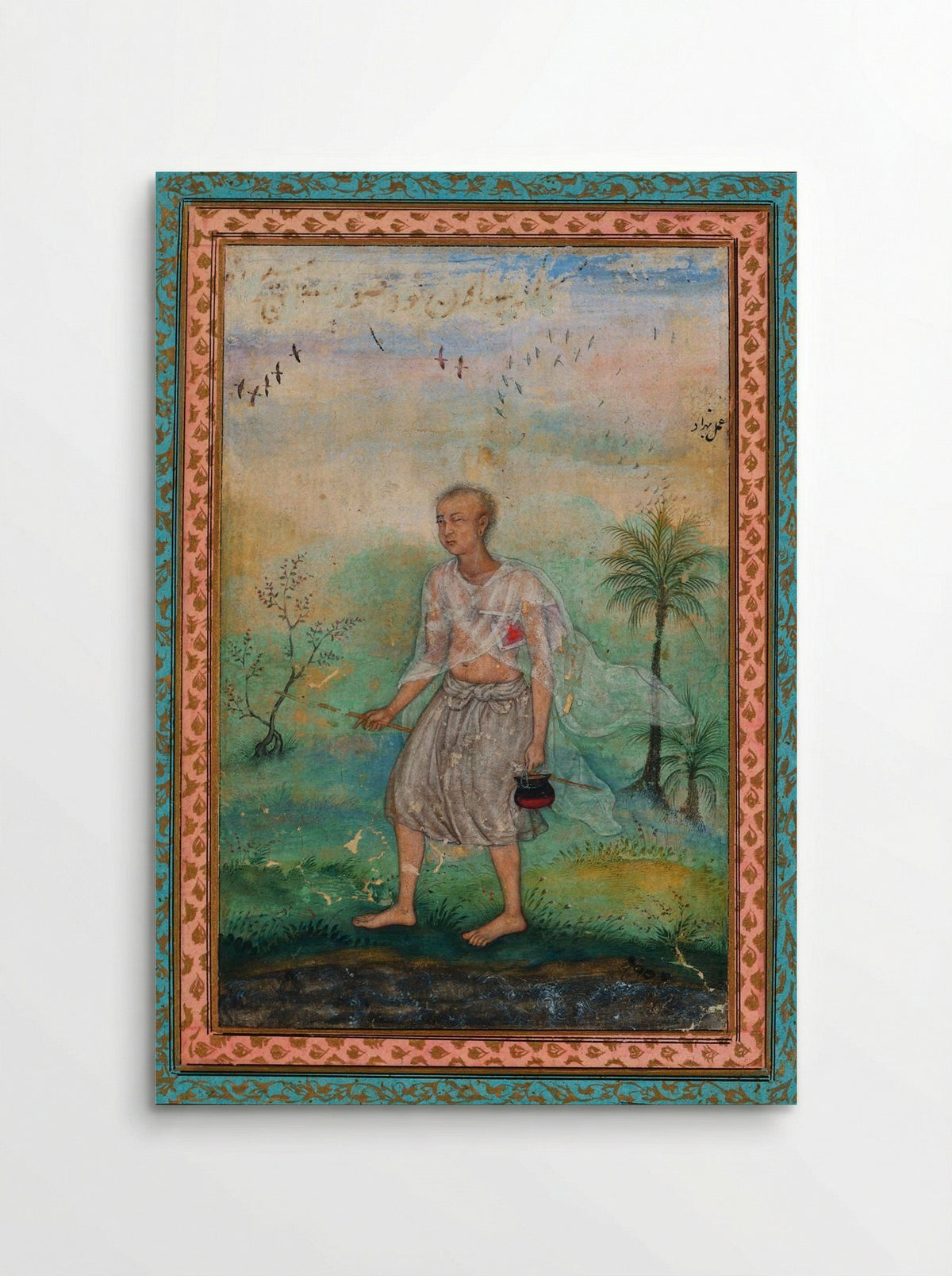 Jain Ascetic Walking Along a Riverbank - Basavana - Poster