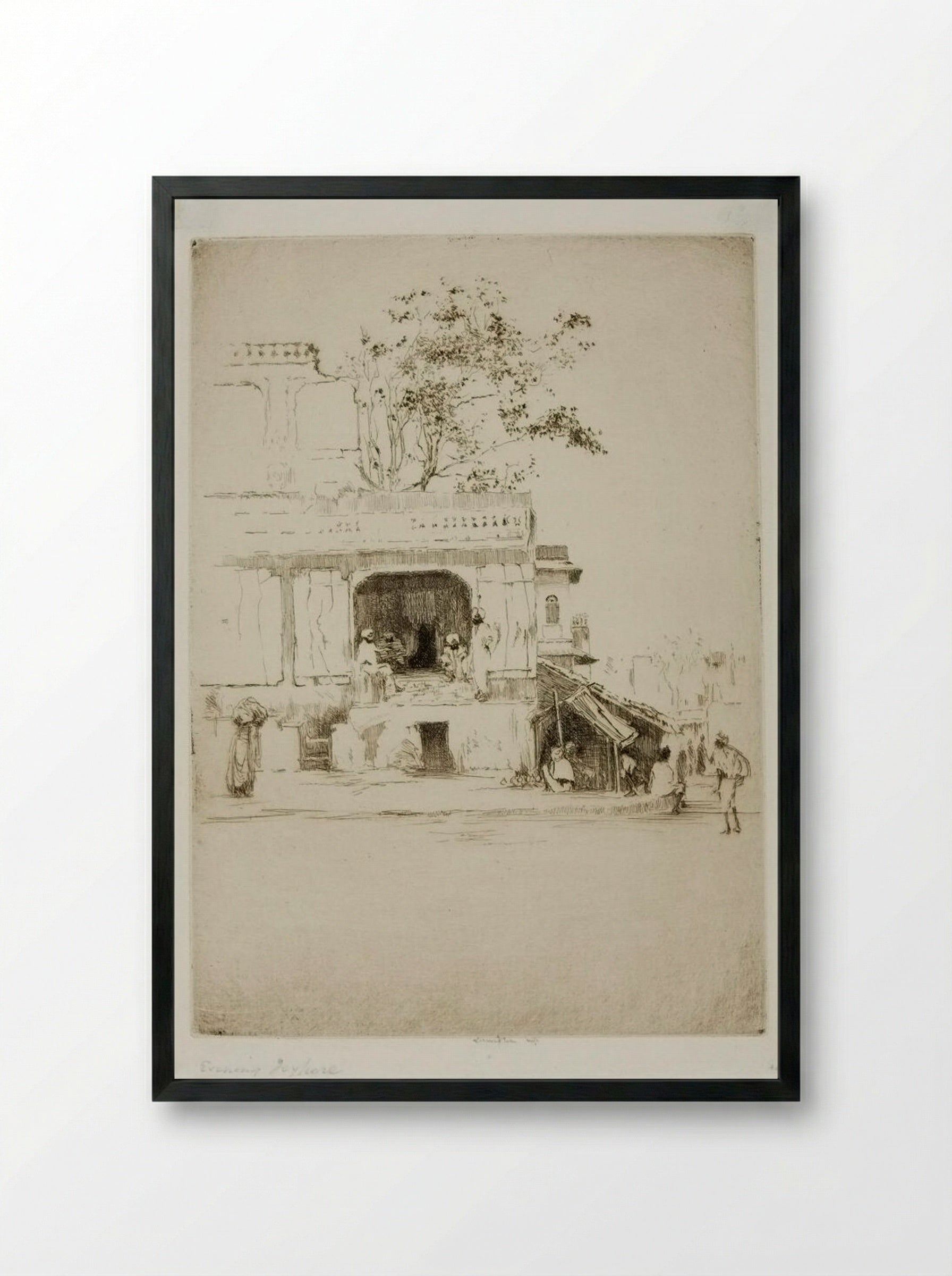 Jaipur, Evening, no.1 - Ernest Stephen Lumsden - Framed Print Black