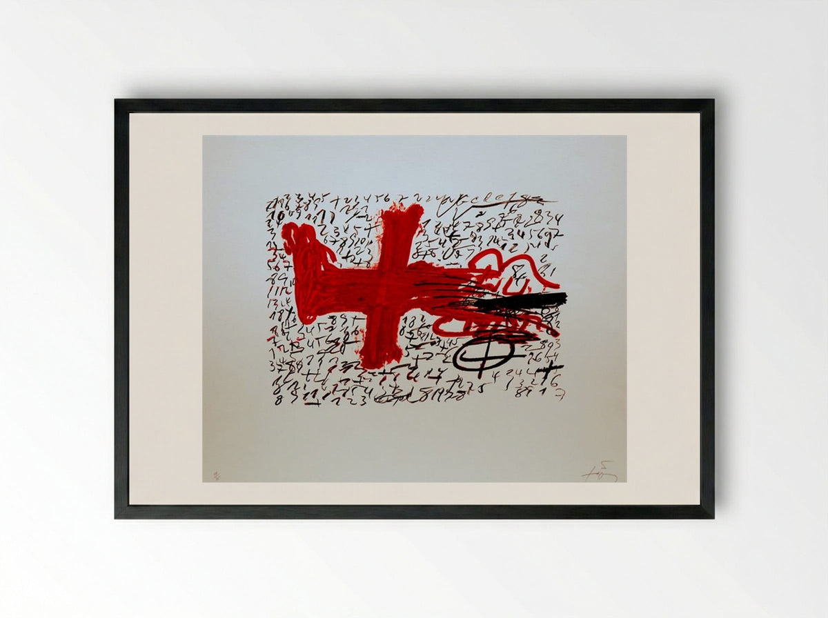 Jambe et chiffres - Antoni Tàpies - Framed Print Black