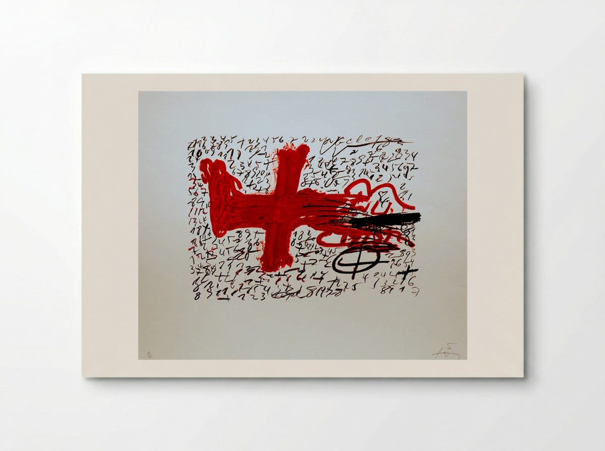 Jambe et chiffres - Antoni Tàpies - Poster