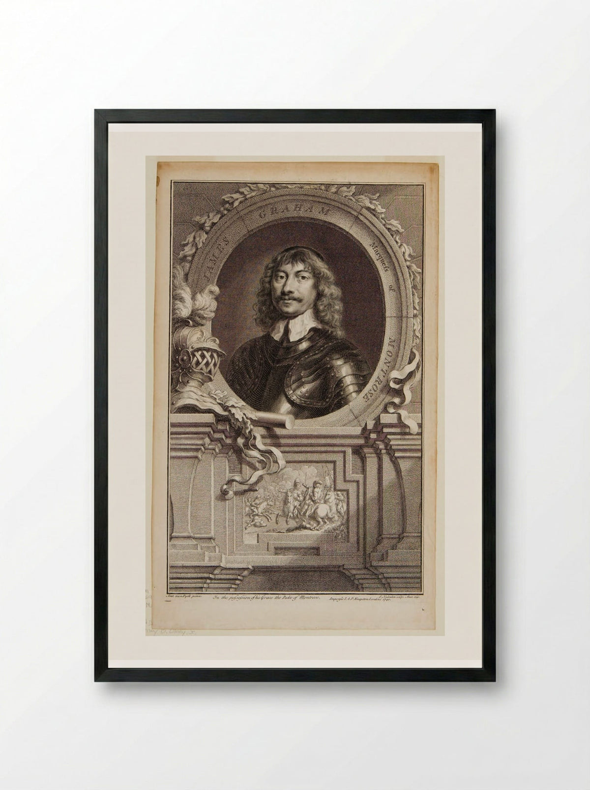 James Graham, Marquis of Montrose - Jacobus Houbraken - Framed Print Black