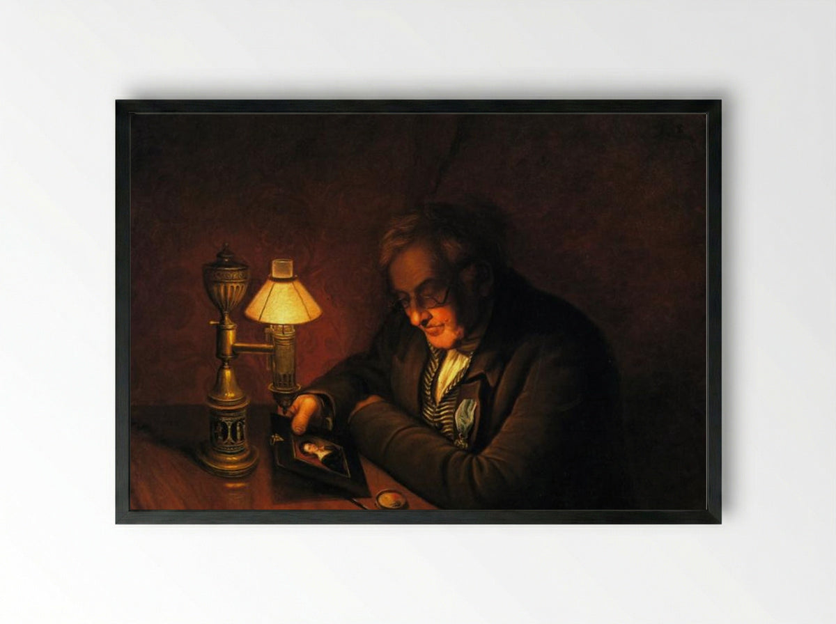 James Peale (The Lamplight Portrait) - Charles Willson Peale - Framed Print Black