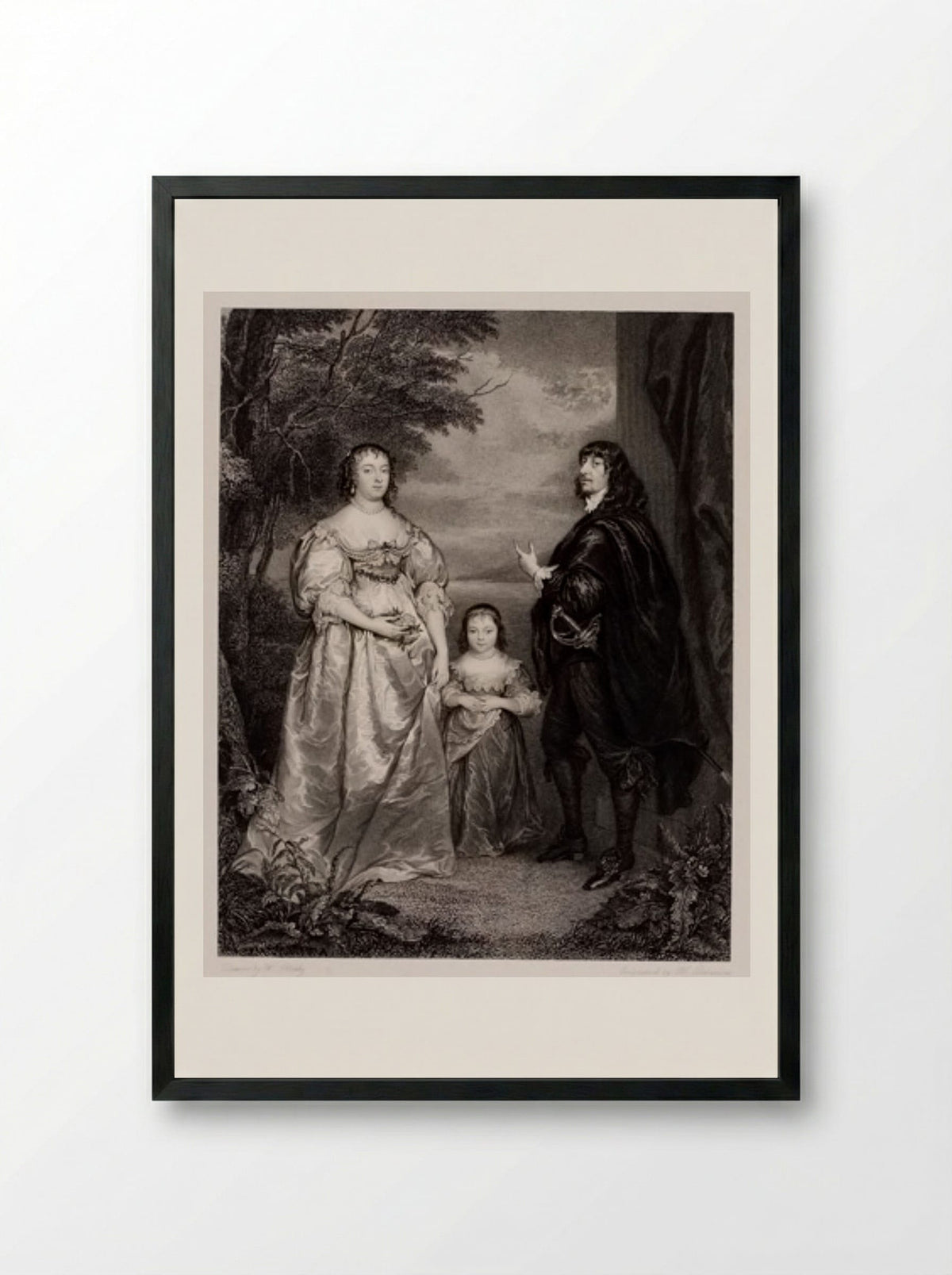James Stanley, seventh earl of Derby and Charlotte de La Tremouille, his countess - John Henry Robinson - Framed Print Black
