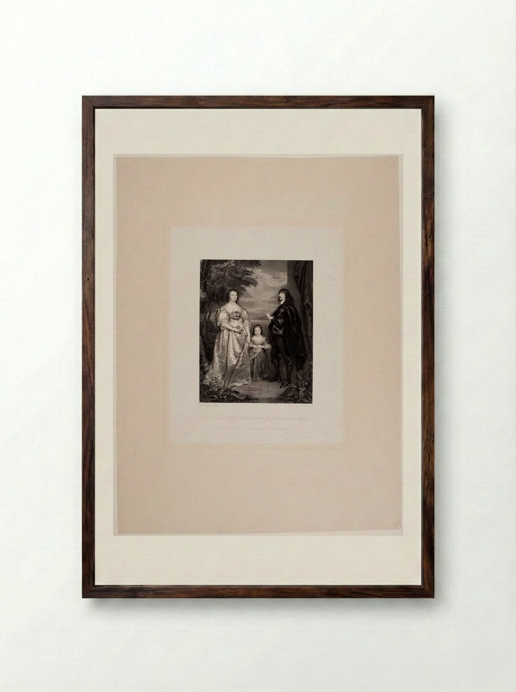 James Stanley, seventh earl of Derby and Charlotte de La Tremouille, his countess - John Henry Robinson - Framed Print Dark Wood