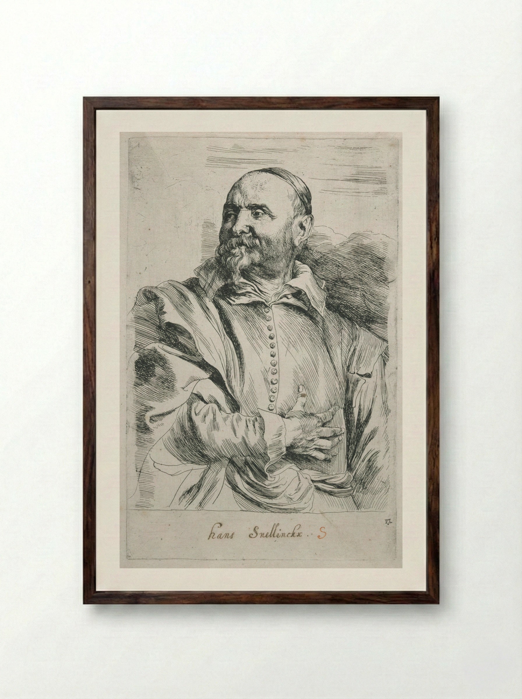 Jan Snellinck - Anthony van Dyck - Framed Print Dark Wood