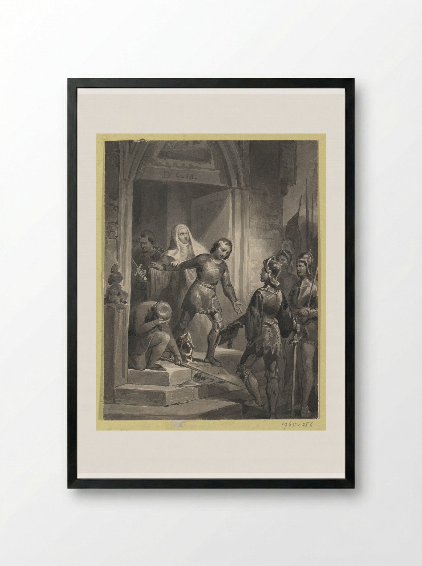 Jan van Domburg Surrenders to Philip I of Burgundy - Johann Wilhelm Kaiser (I) - Framed Print Black