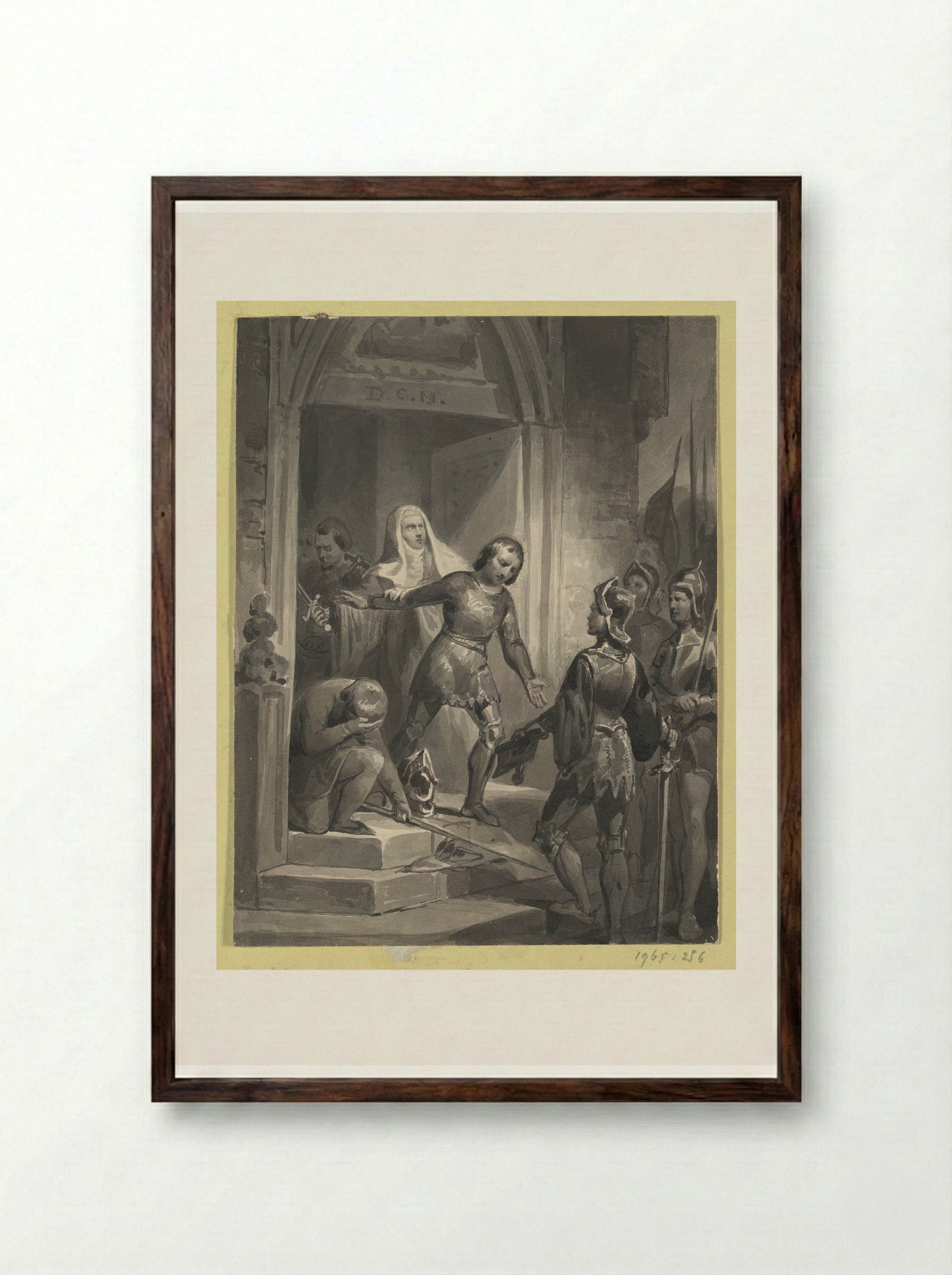 Jan van Domburg Surrenders to Philip I of Burgundy - Johann Wilhelm Kaiser (I) - Framed Print Dark Wood