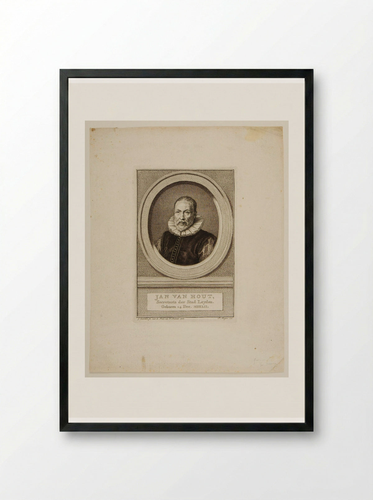 Jan van Hout - Jacobus Houbraken - Framed Print Black