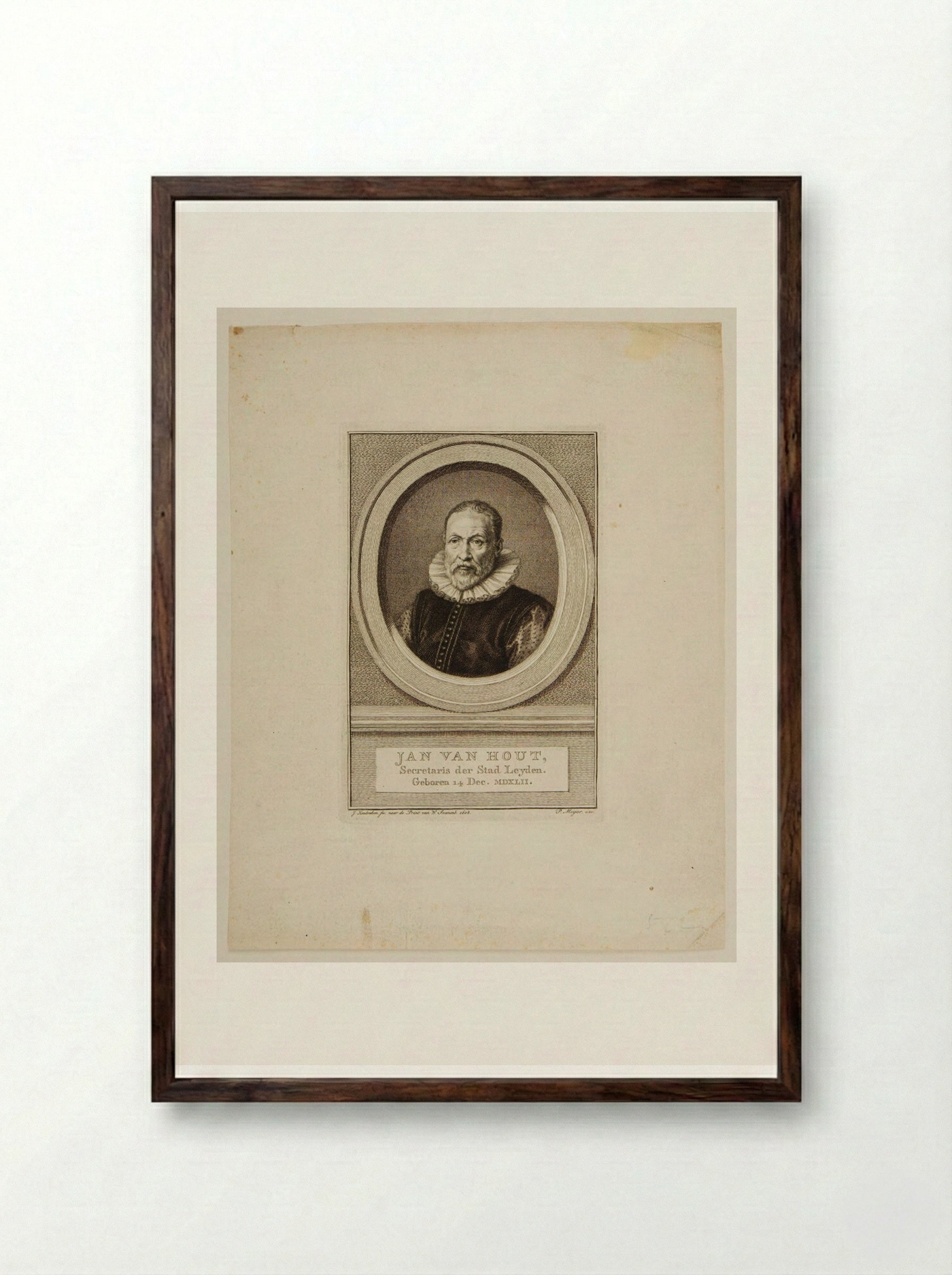 Jan van Hout - Jacobus Houbraken - Framed Print Dark Wood