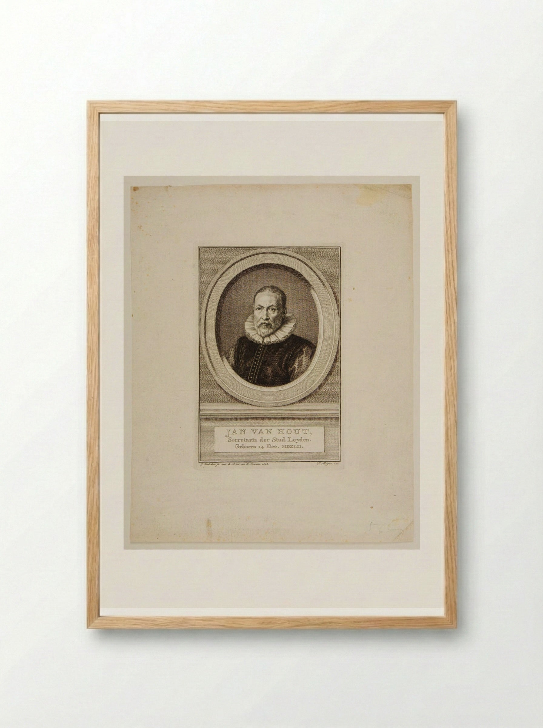 Jan van Hout - Jacobus Houbraken - Framed Print Wood