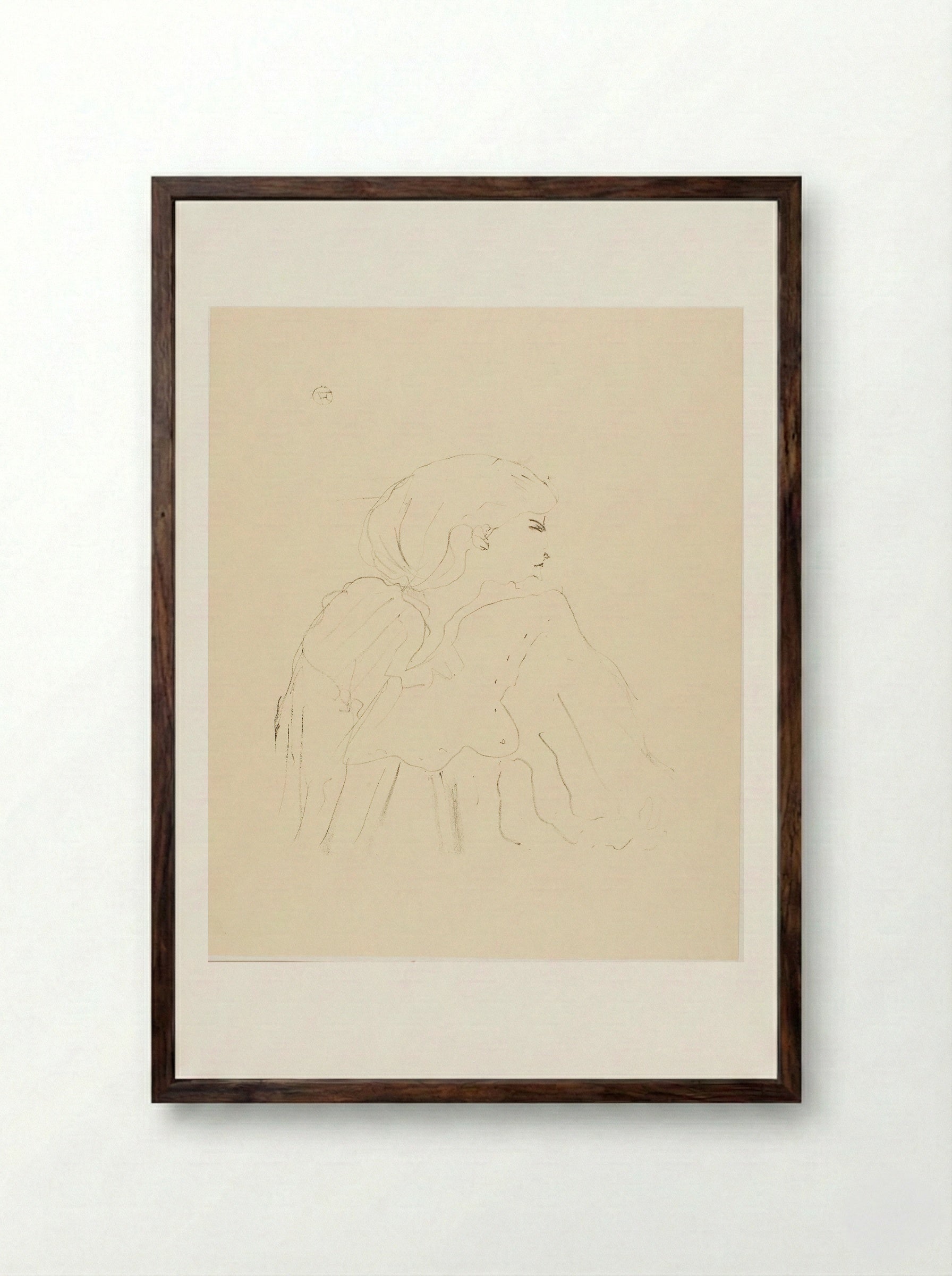 Jane Hading - Henri de Toulouse-Lautrec - Framed Print Dark Wood
