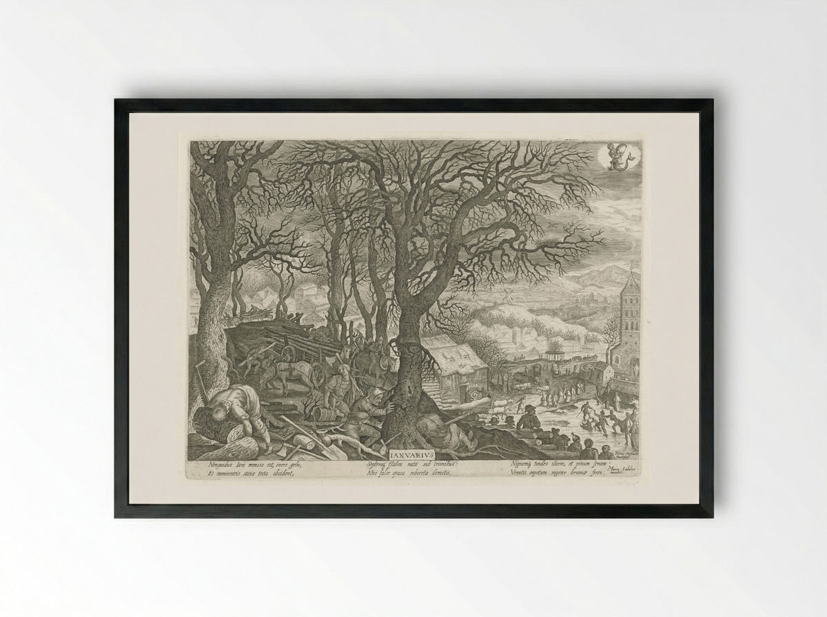 Januarius (January) - Aegidius Sadeler (II) - Framed Print Black