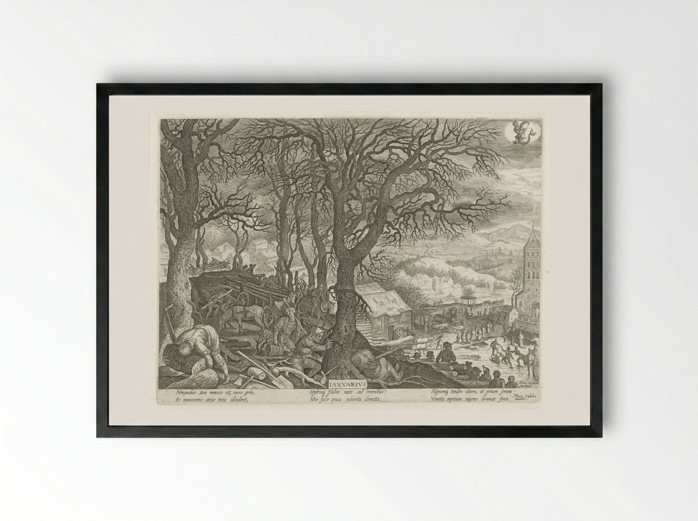 Januarius (January) - Aegidius Sadeler (II) - Framed Print Black