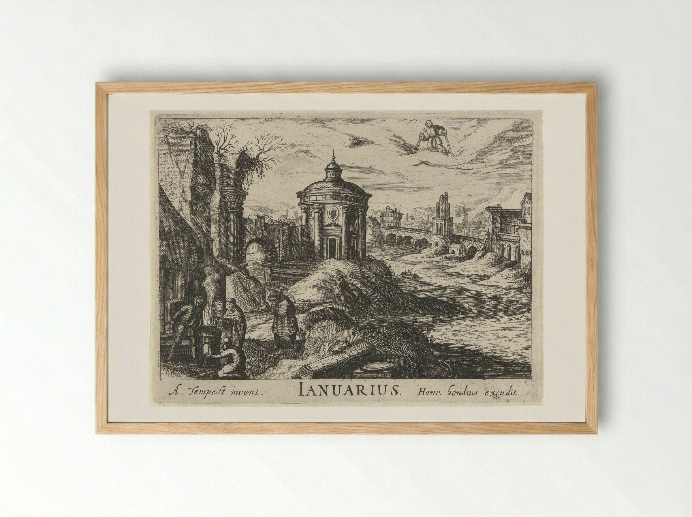 Januarius - Simon Frisius - Framed Print Wood
