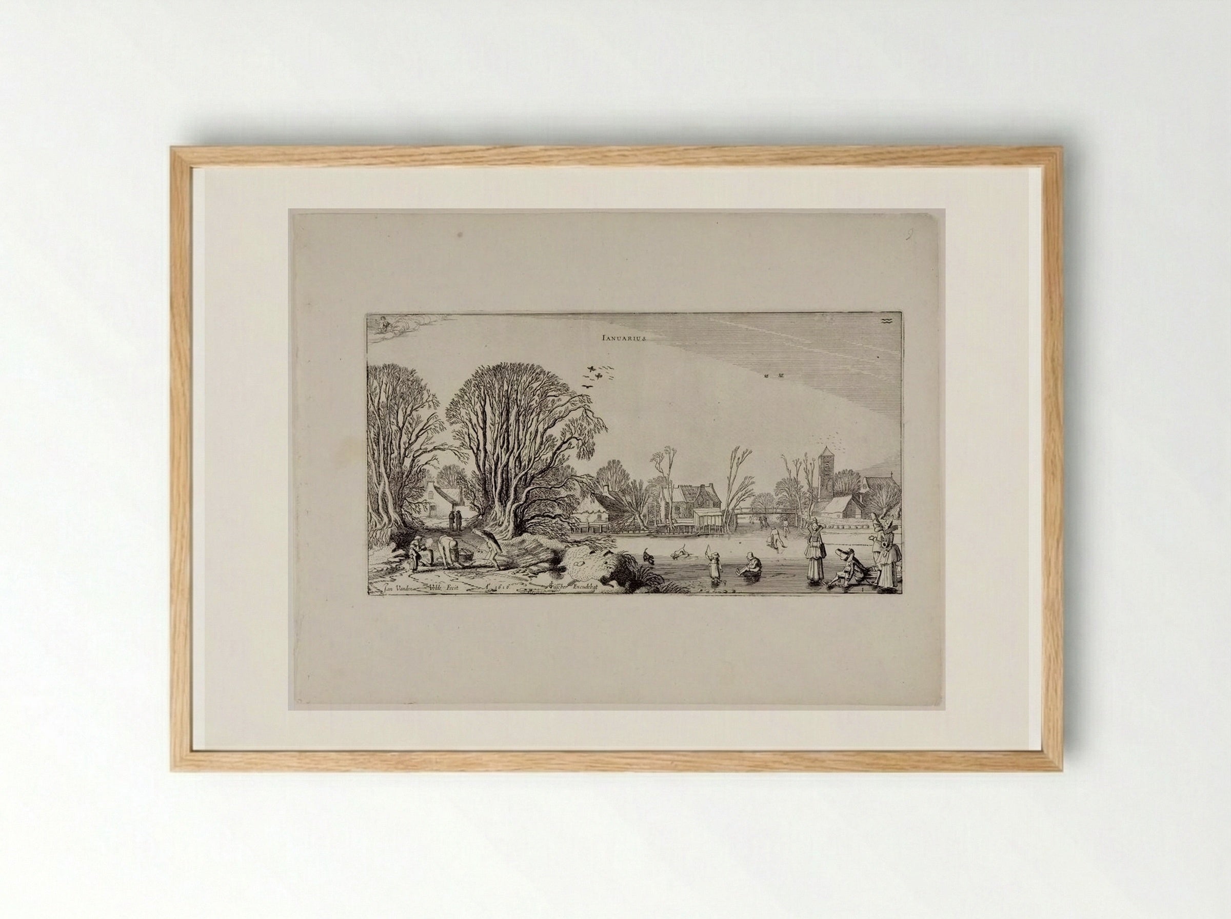 January (Ianuarius) - Jan van de Velde II - Framed Print Wood