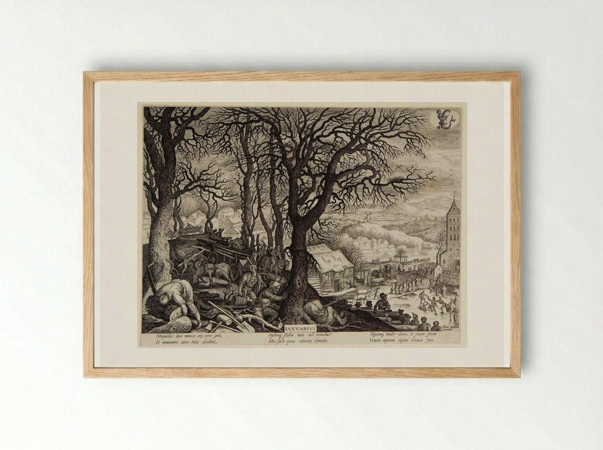 January (Ianvarius) - Aegidius Sadeler II - Framed Print Wood
