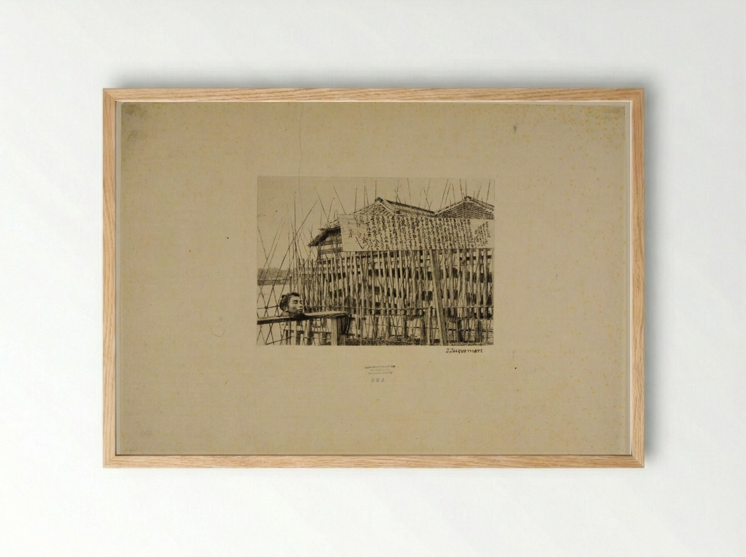 Japanese Criminal (from a photograph) - Jules Ferdinand Jacquemart - Framed Print Wood