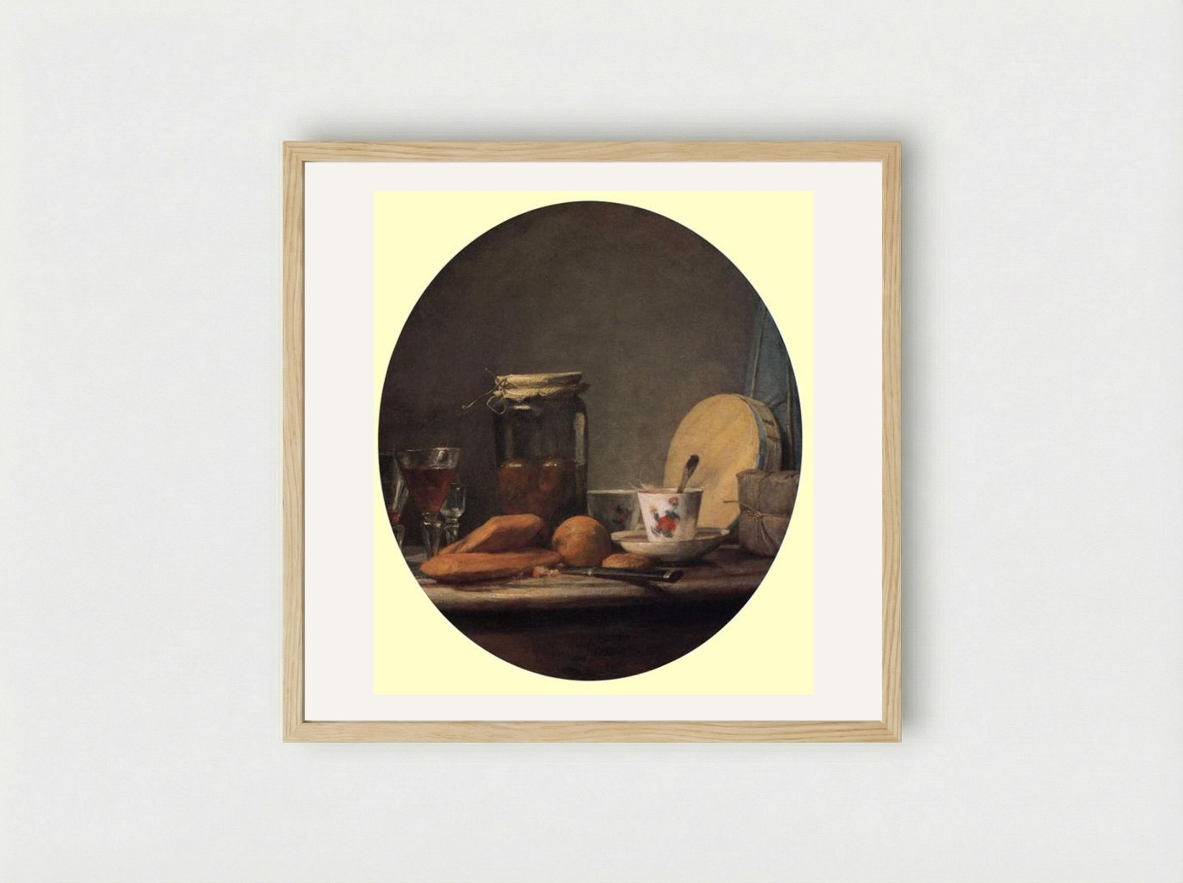 Jar of Apricots - Jean-Baptiste-Siméon Chardin - Framed Print Wood