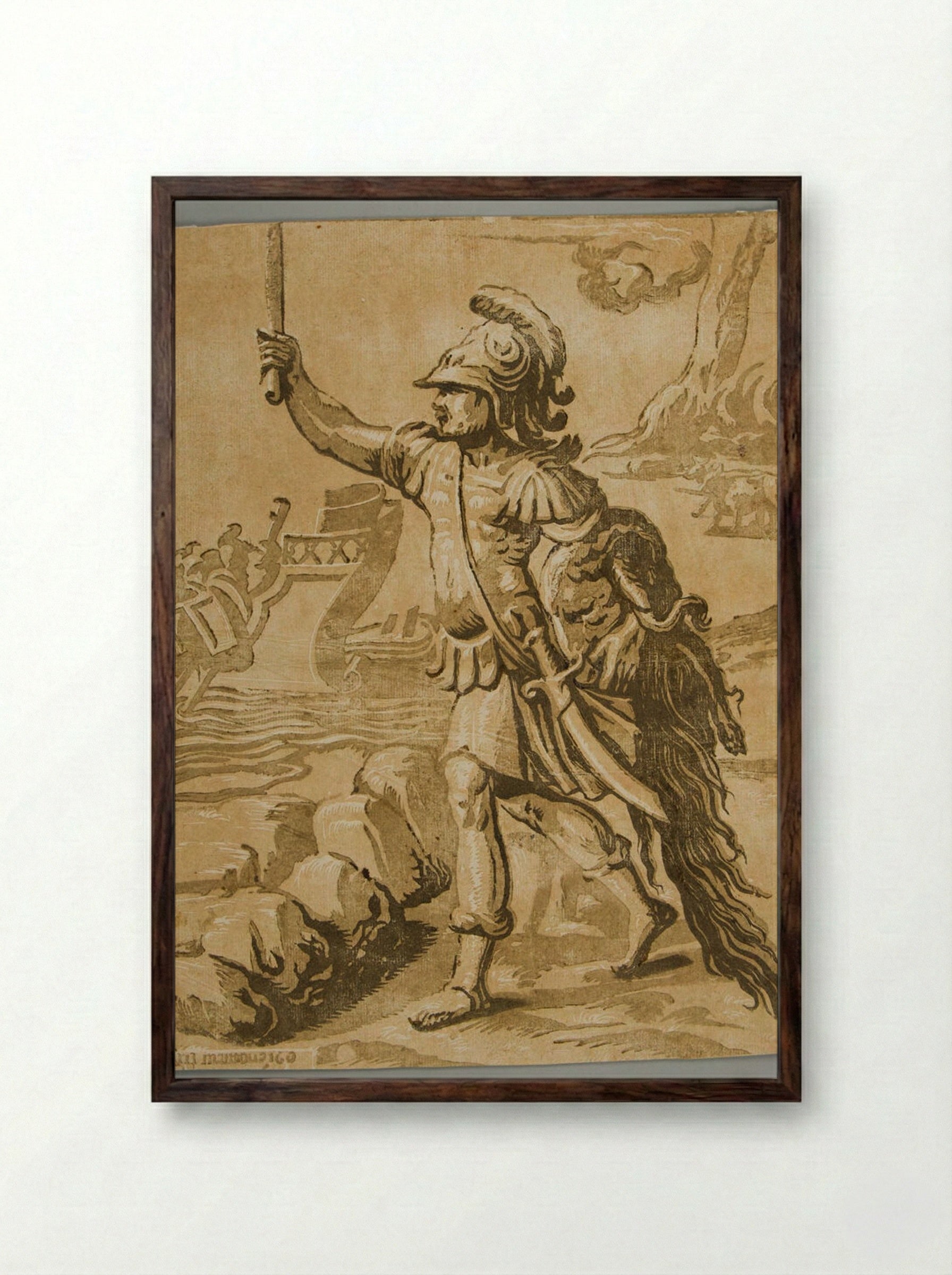 Jason Returning with the Golden Fleece - Alessandro Gandini - Framed Print Dark Wood