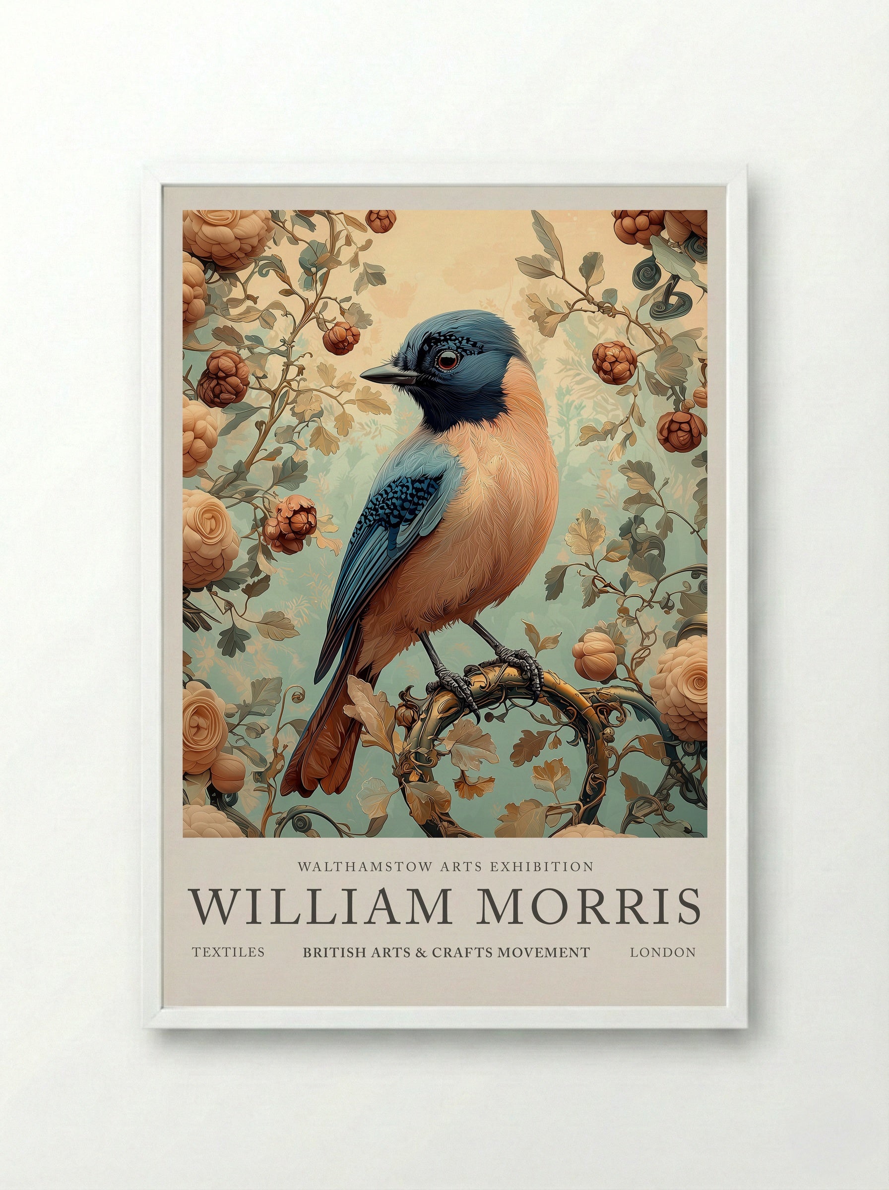 Jay Jubilee - William Morris - Framed Print White