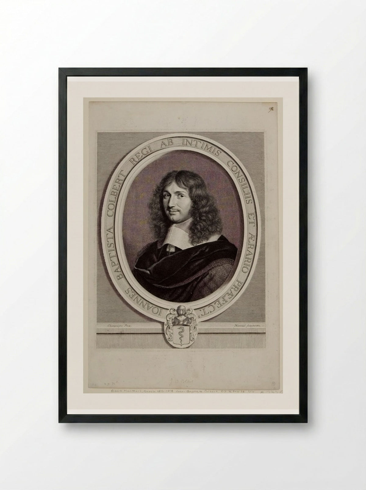 Jean-Baptiste Colbert, Contrôleur général des Finances - Robert Nanteuil - Framed Print Black