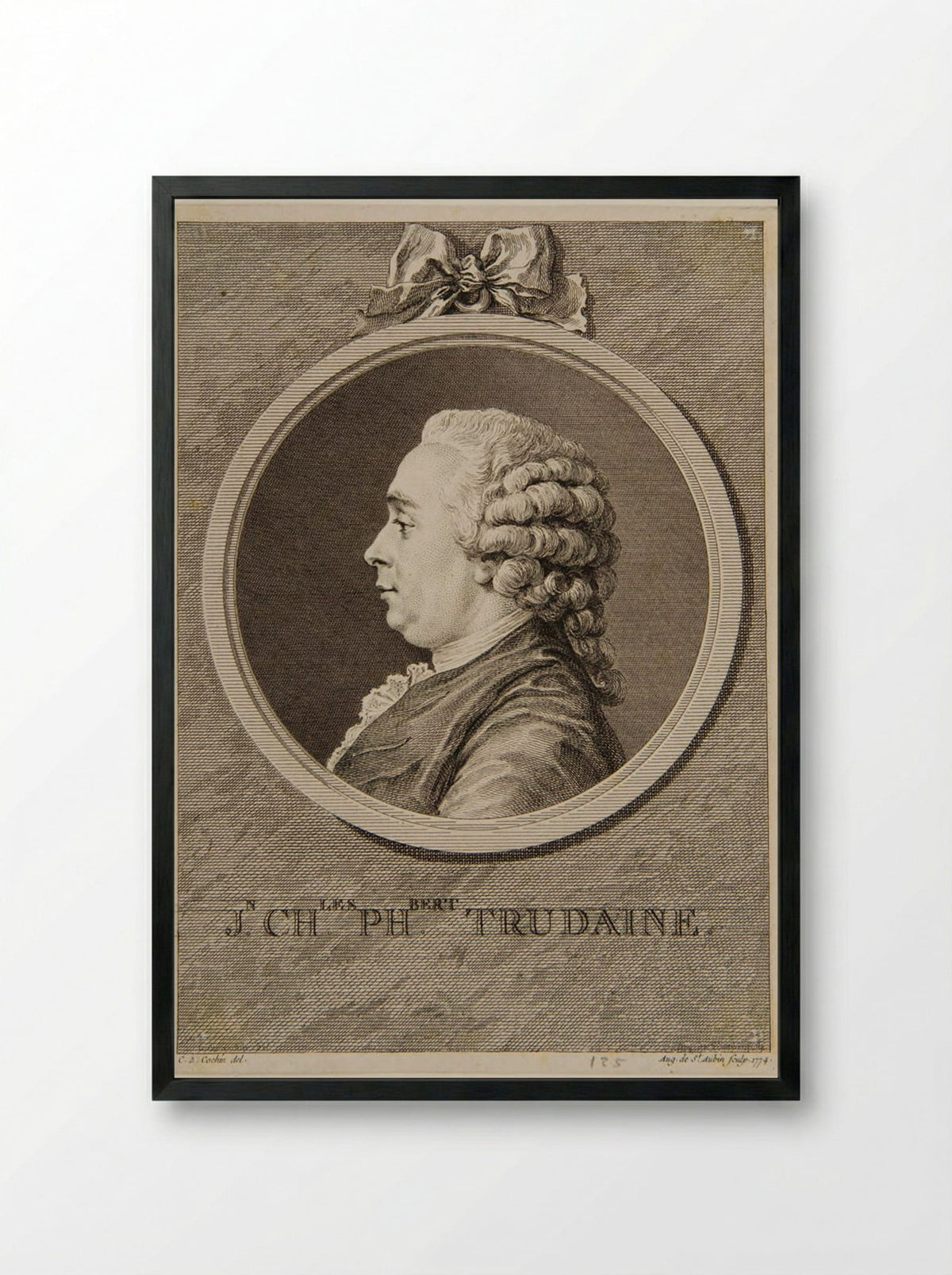 Jean Charles Philibert Trudaine de Montigny - Augustin de Saint-Aubin - Framed Print Black