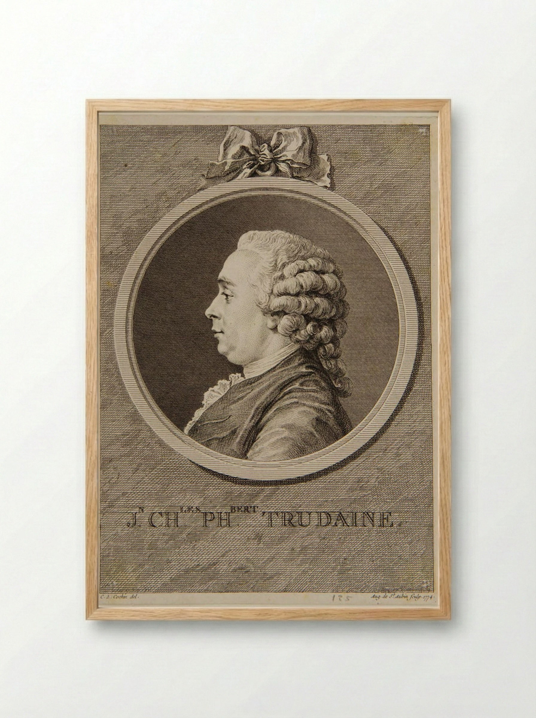 Jean Charles Philibert Trudaine de Montigny - Augustin de Saint-Aubin - Framed Print Wood
