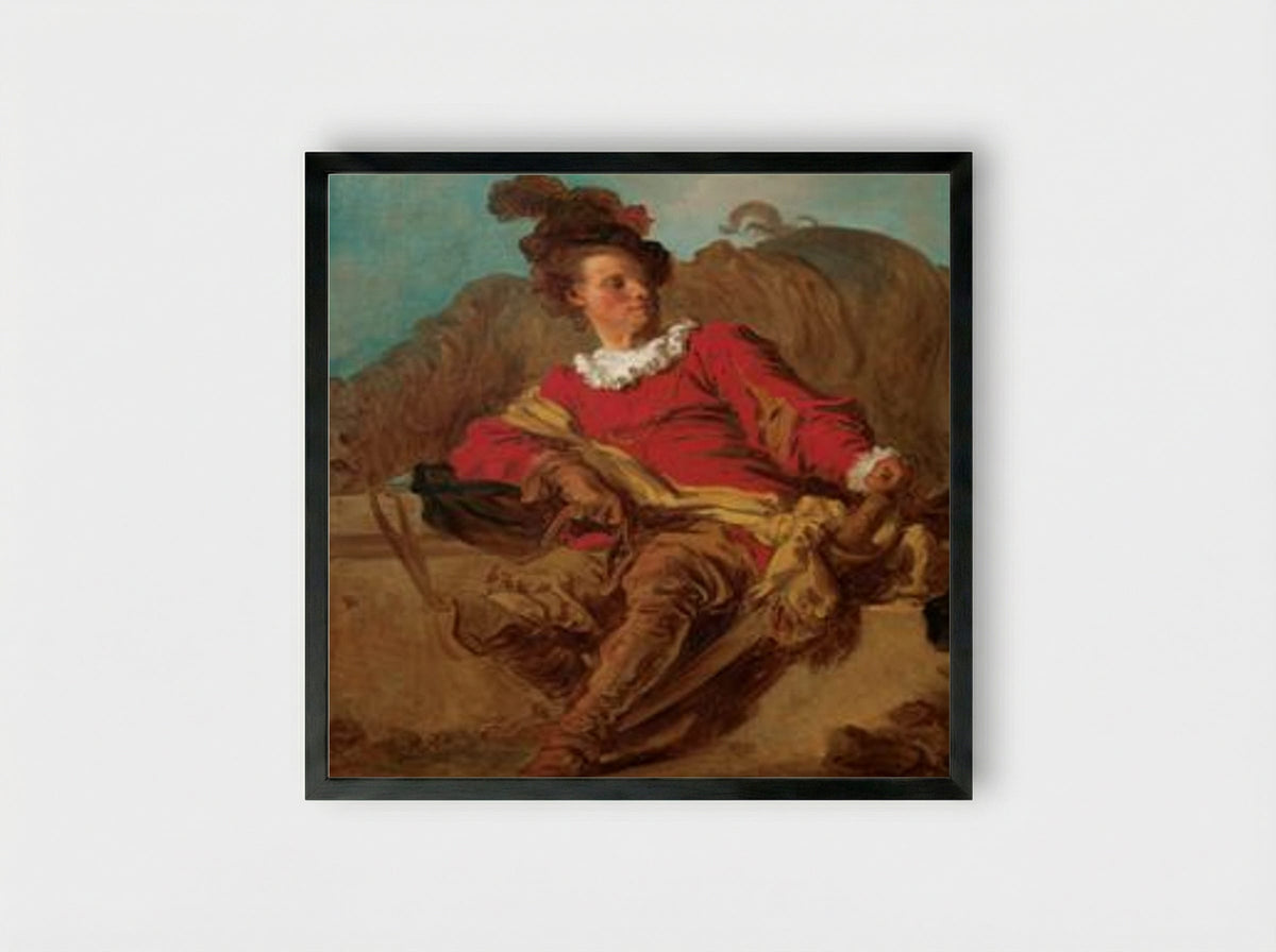 Jean Claude Richard, Abbot of Saint-Non - Jean-Honore Fragonard - Framed Print Black
