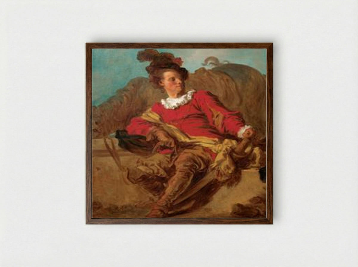 Jean Claude Richard, Abbot of Saint-Non - Jean-Honore Fragonard - Framed Print Dark Wood