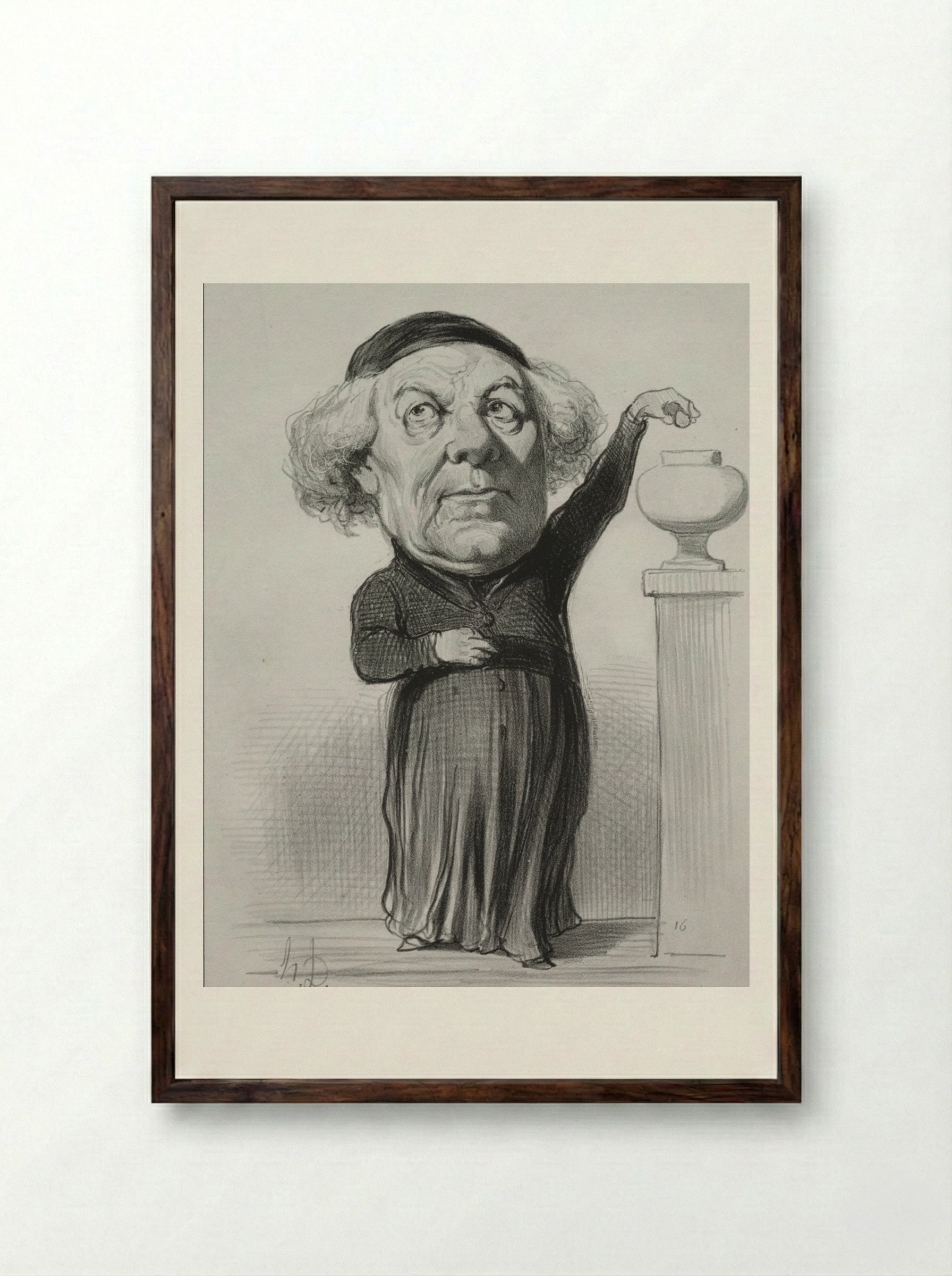 Jean Jacques Fayet, Bishop of Orléans - Honoré Daumier - Framed Print Dark Wood
