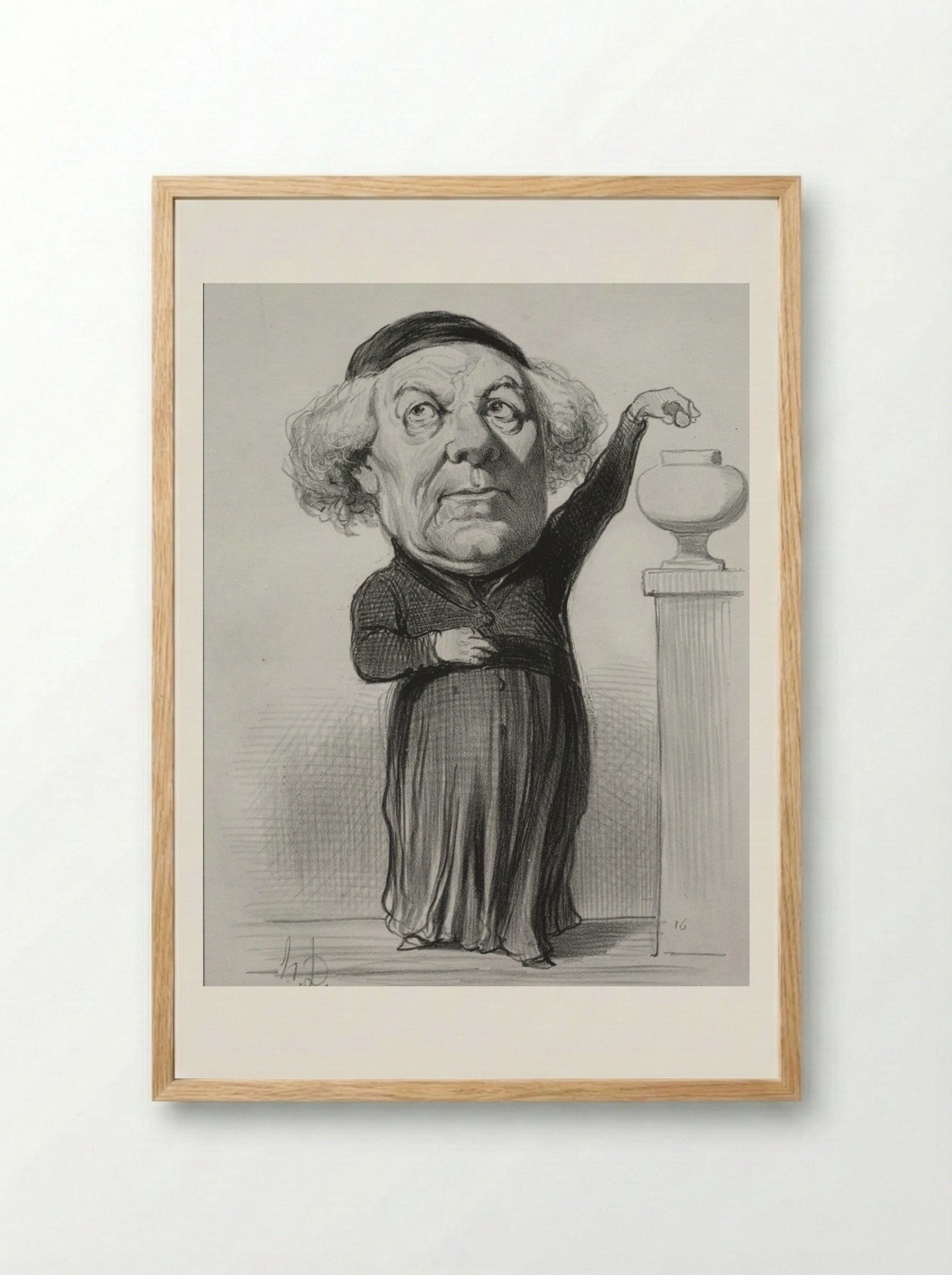 Jean Jacques Fayet, Bishop of Orléans - Honoré Daumier - Framed Print Wood