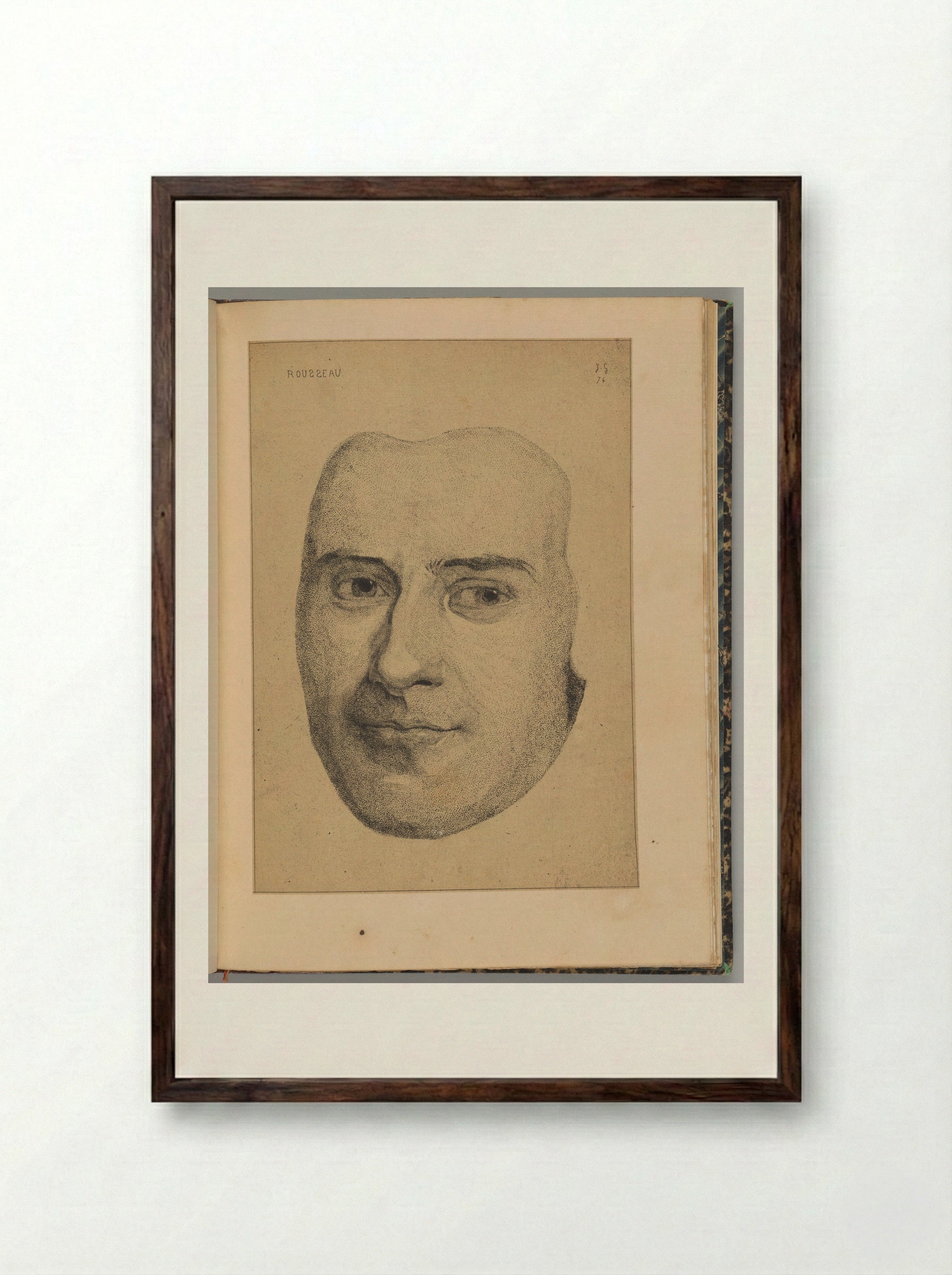 Jean-Jacques Rousseau - Jules de Goncourt - Framed Print Dark Wood