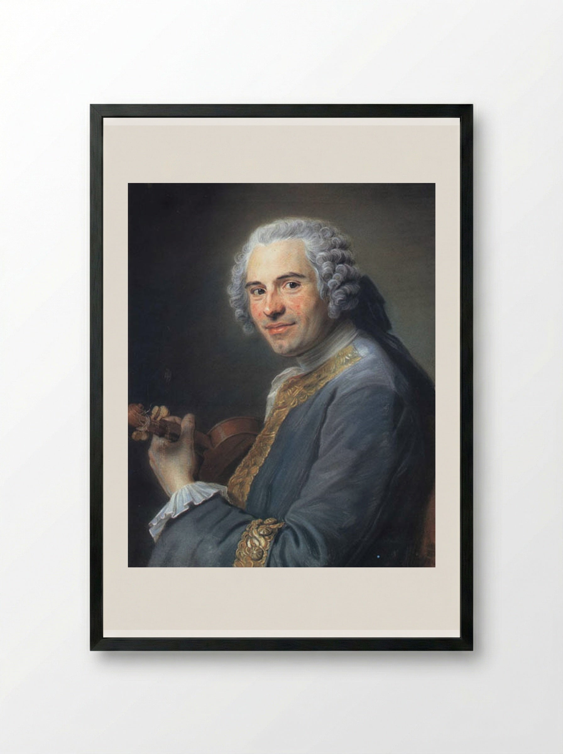 Jean-Joseph Cassanea de Mondonville - Maurice Quentin de La Tour - Framed Print Black