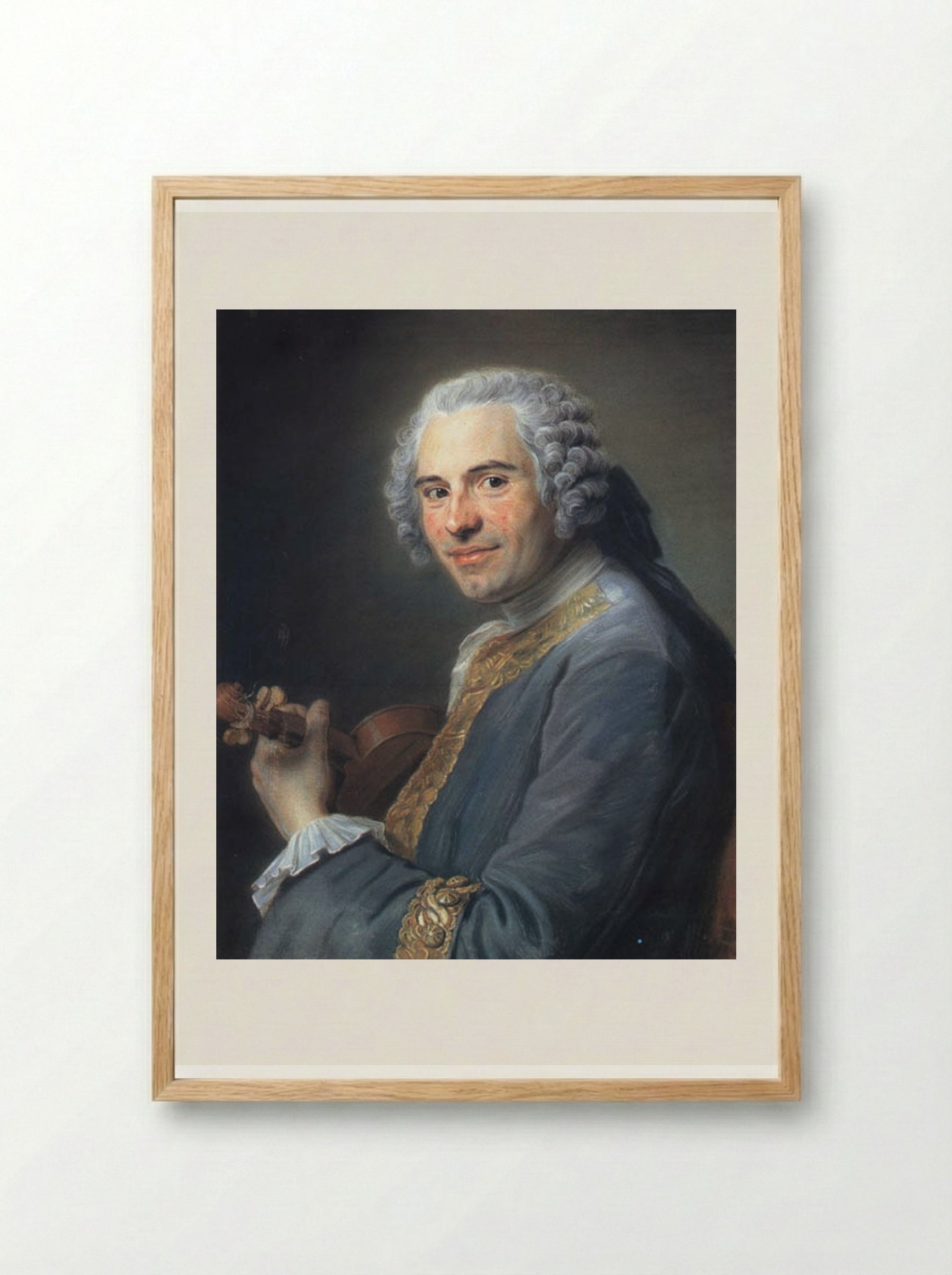 Jean-Joseph Cassanea de Mondonville - Maurice Quentin de La Tour - Framed Print Wood
