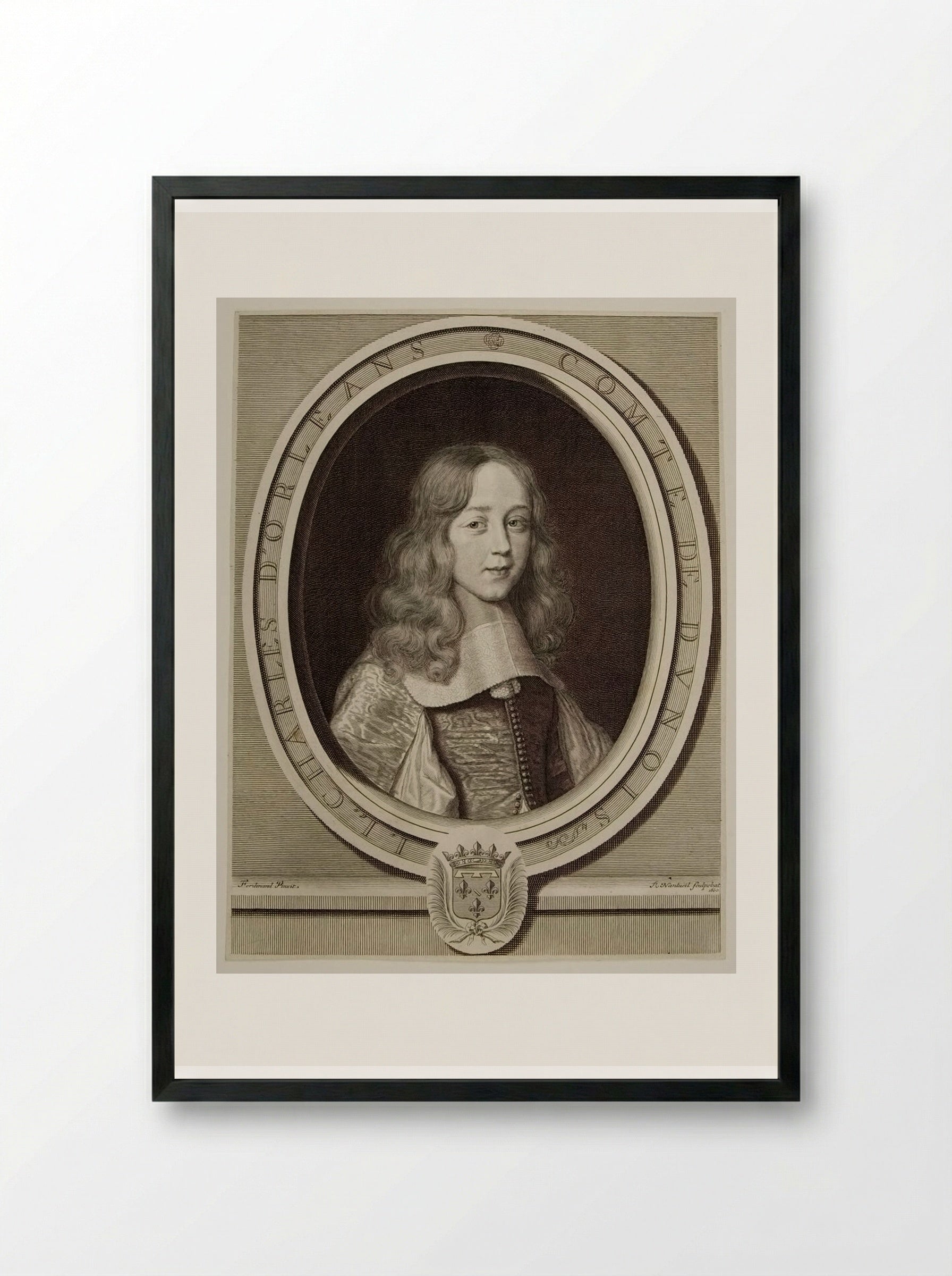 Jean-Louis-Charles d'Orleans-Longueville, Comte de Dunois - Robert Nanteuil - Framed Print Black
