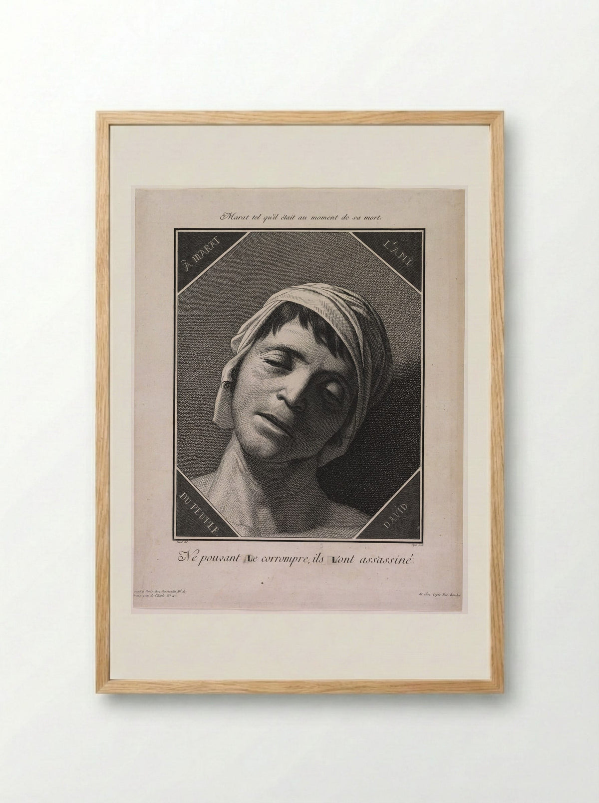 Jean-Paul Marat - Jacques-Louis Copia - Framed Print Wood
