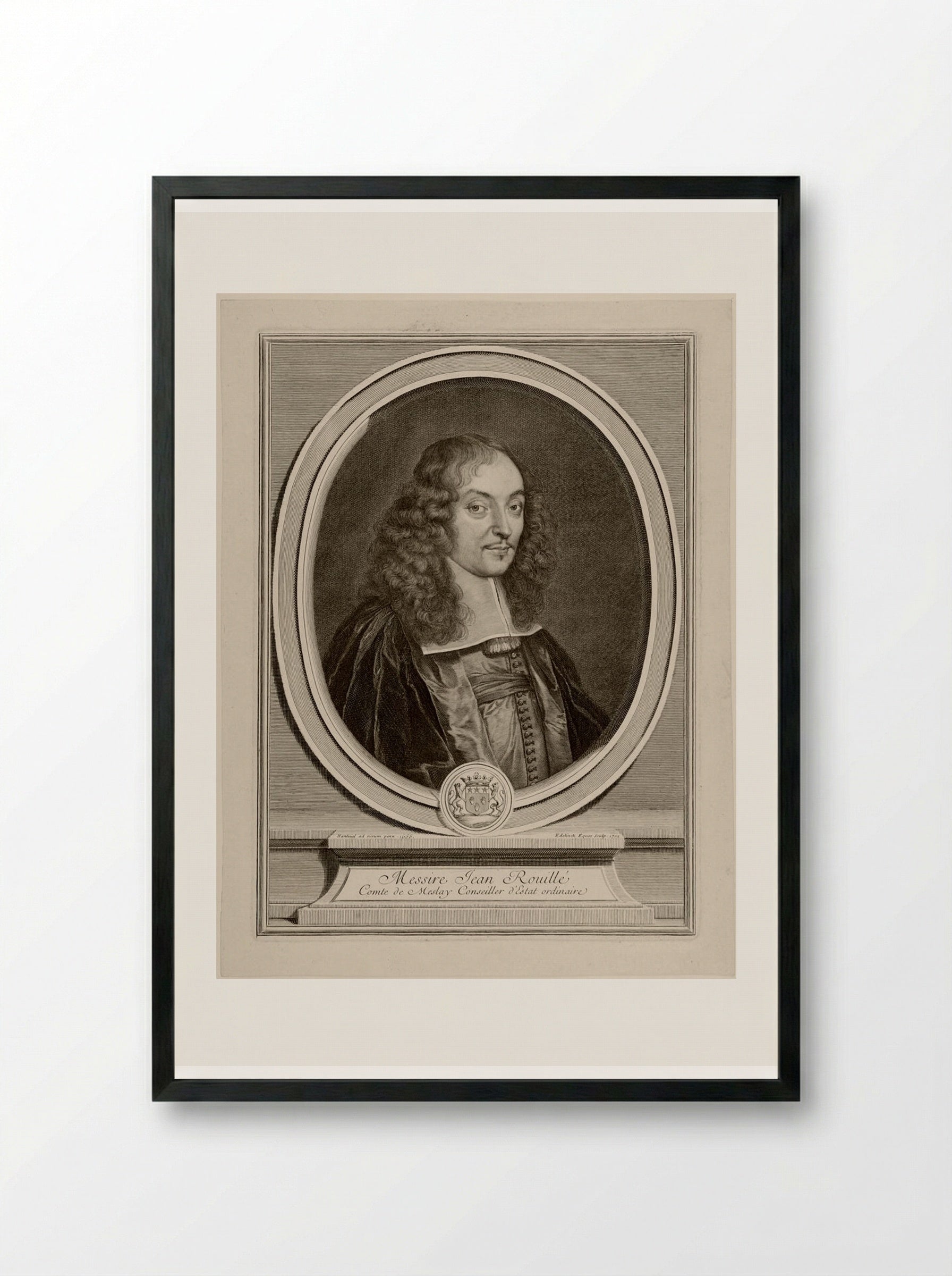 Jean Rouillé, Comte de Meslay - Gérard Edelinck - Framed Print Black